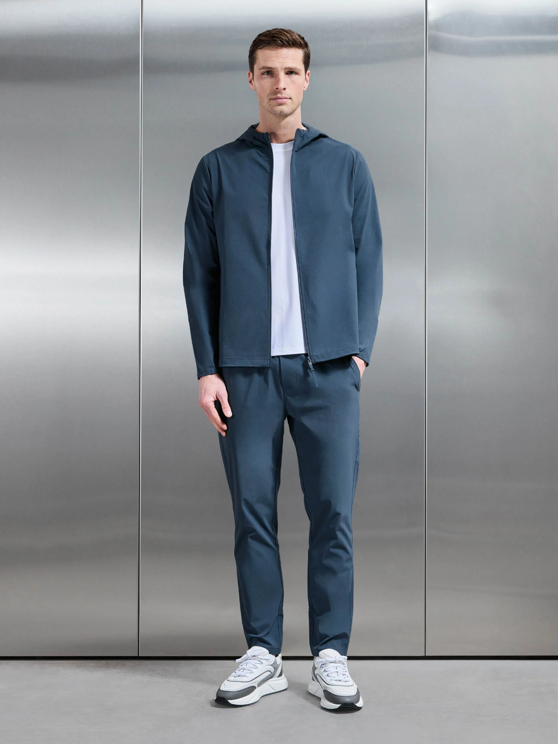 Active Technical Windbreaker in Steel Blue - Image 2