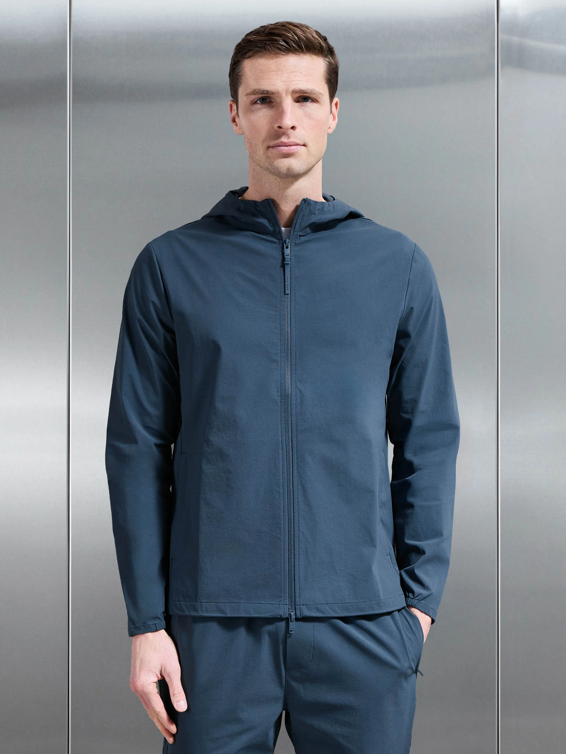 Active Technical Windbreaker in Steel Blue - Image 6
