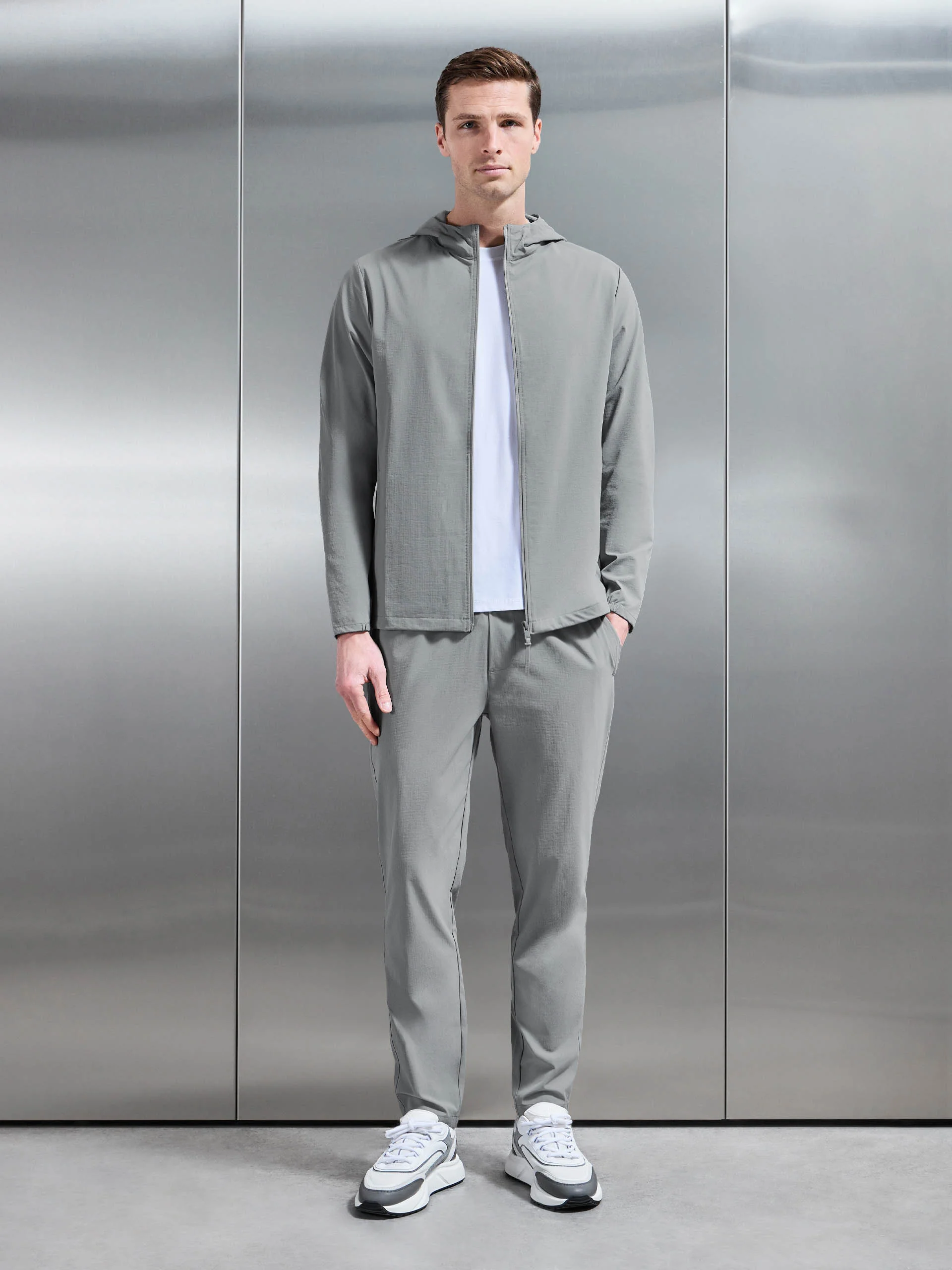 Active Technical Windbreaker in Steel Grey - Image 2