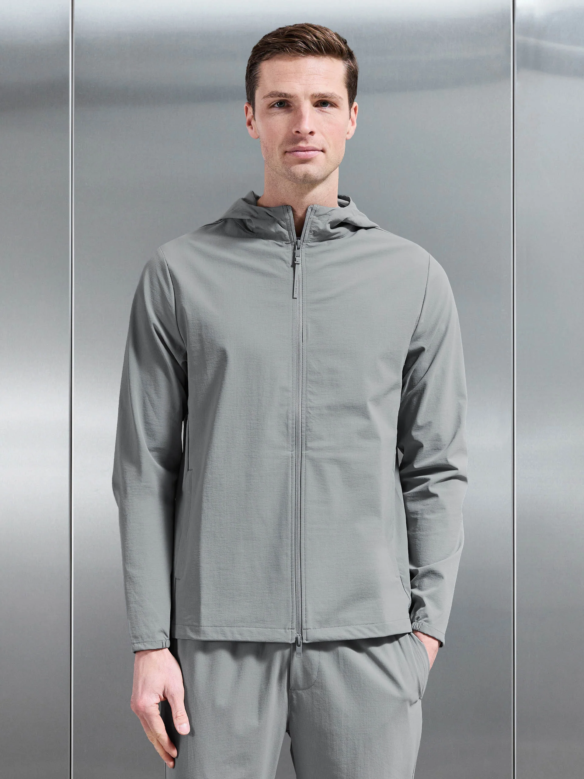 Active Technical Windbreaker in Steel Grey - Image 6