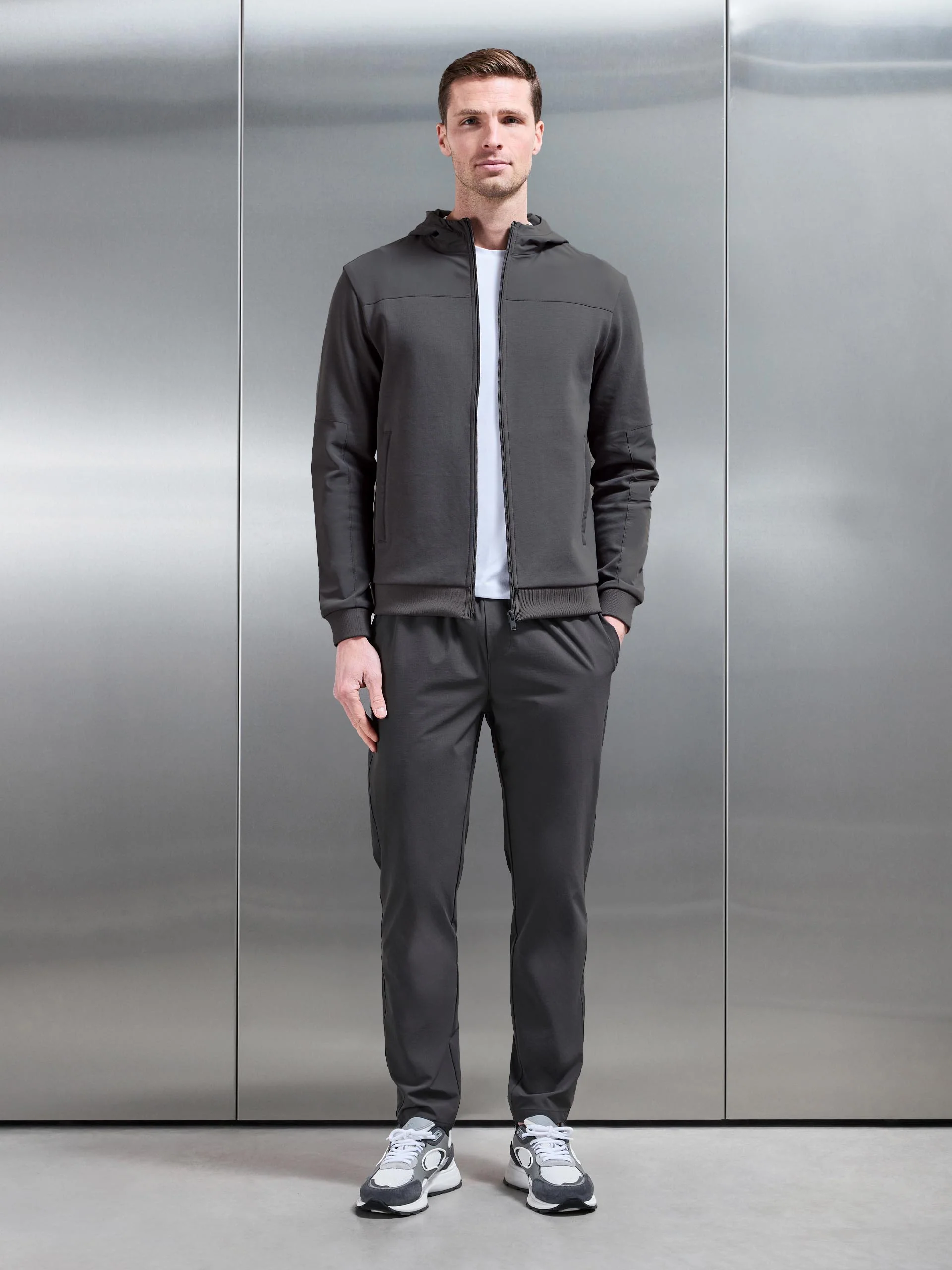 Apex Hybrid Jersey Windbreaker in Grey - Image 2