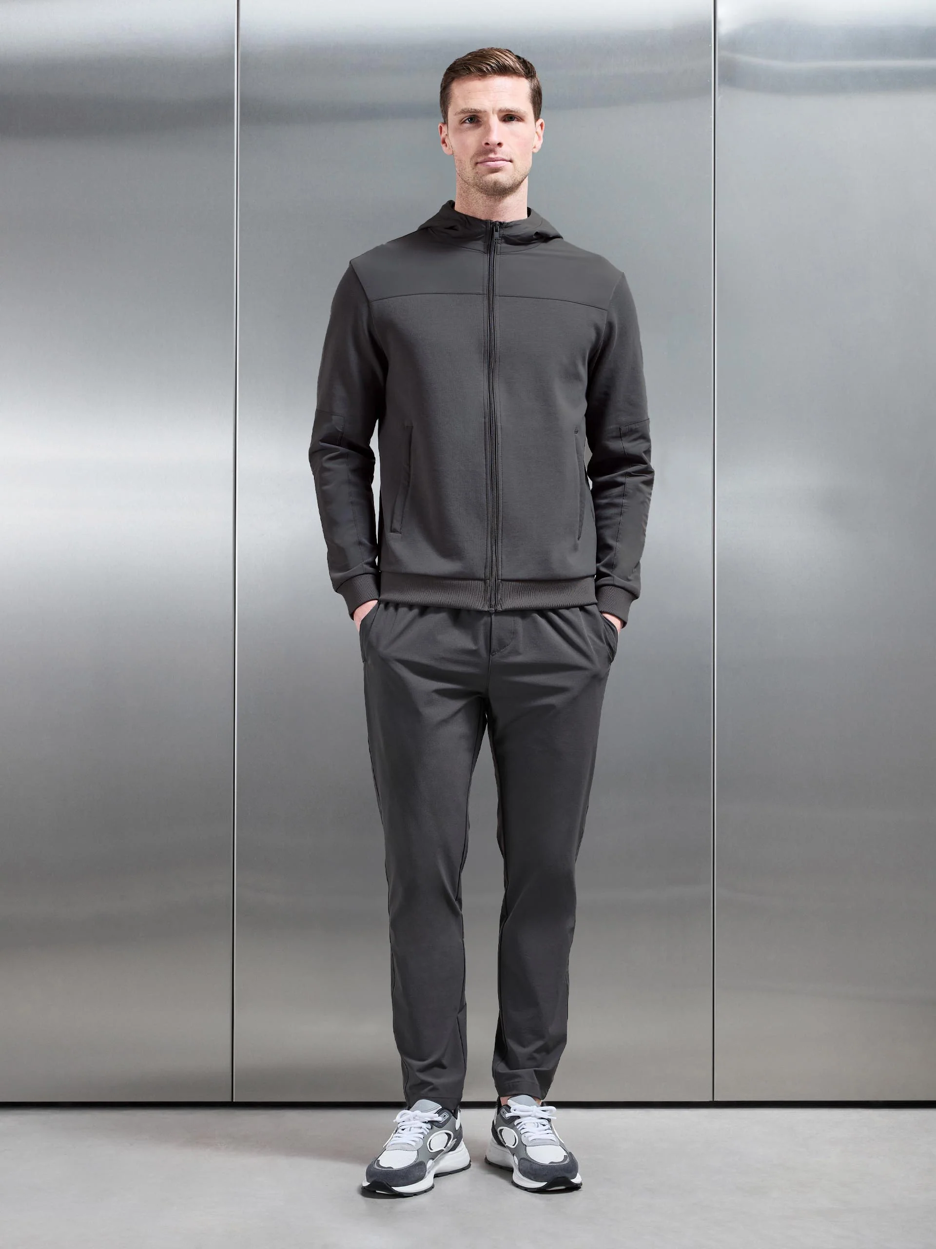 Apex Hybrid Jersey Windbreaker in Grey - Image 6