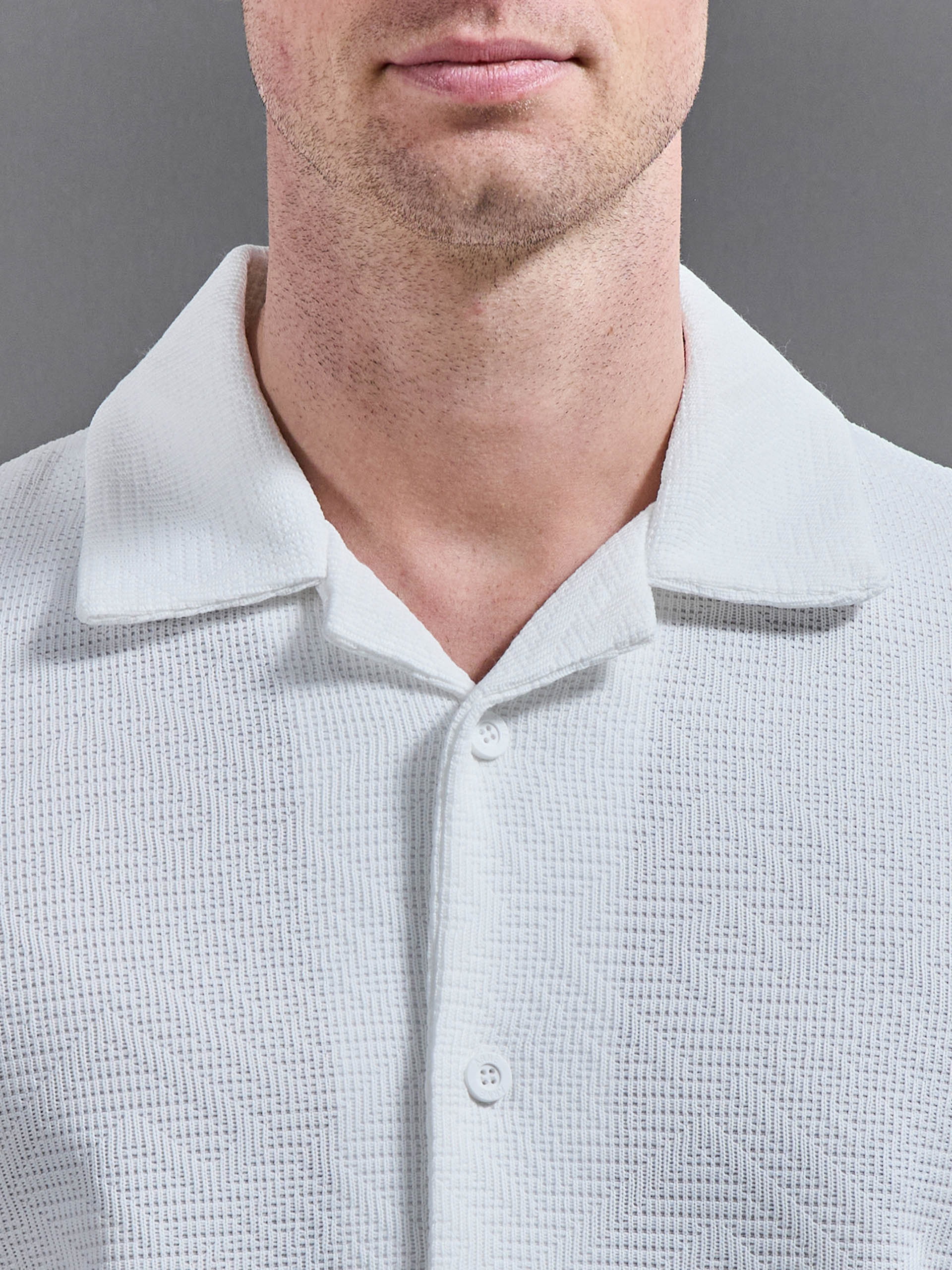 Aztec Revere Collar Shirt in White - Image 4