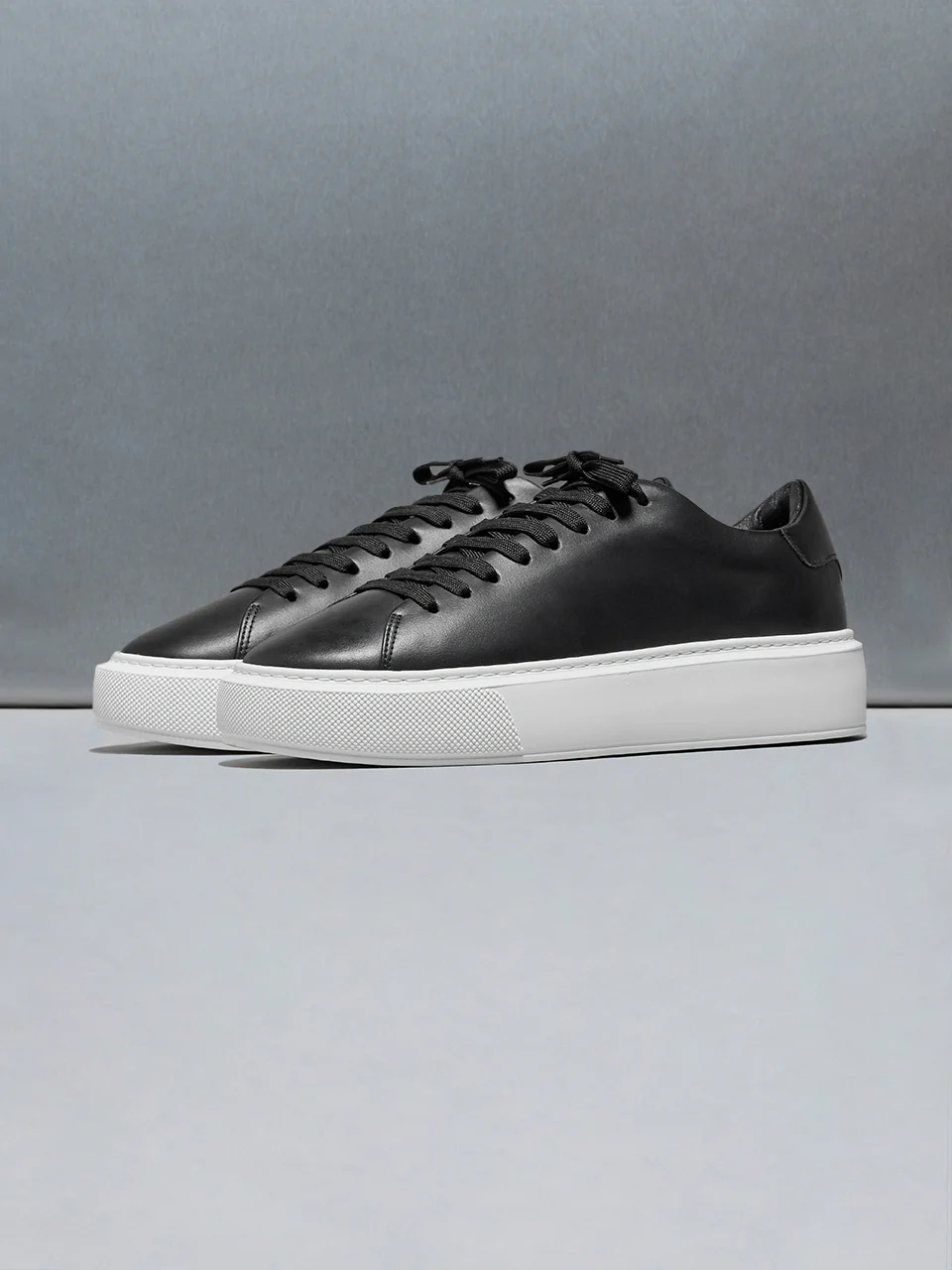Basic Essential Leather Trainer in Black - Image 3