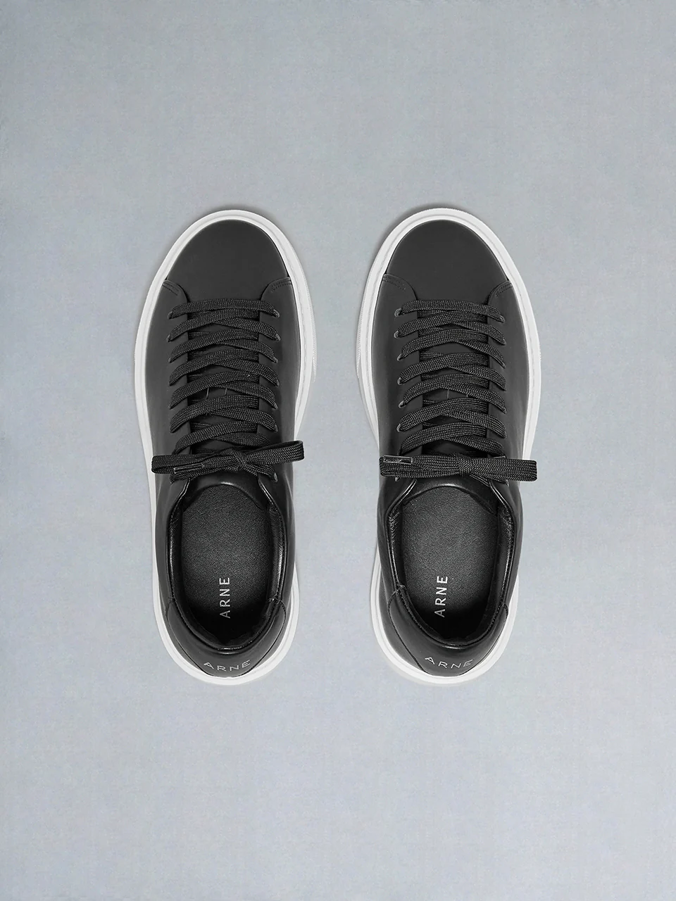 Basic Essential Leather Trainer in Black - Image 5