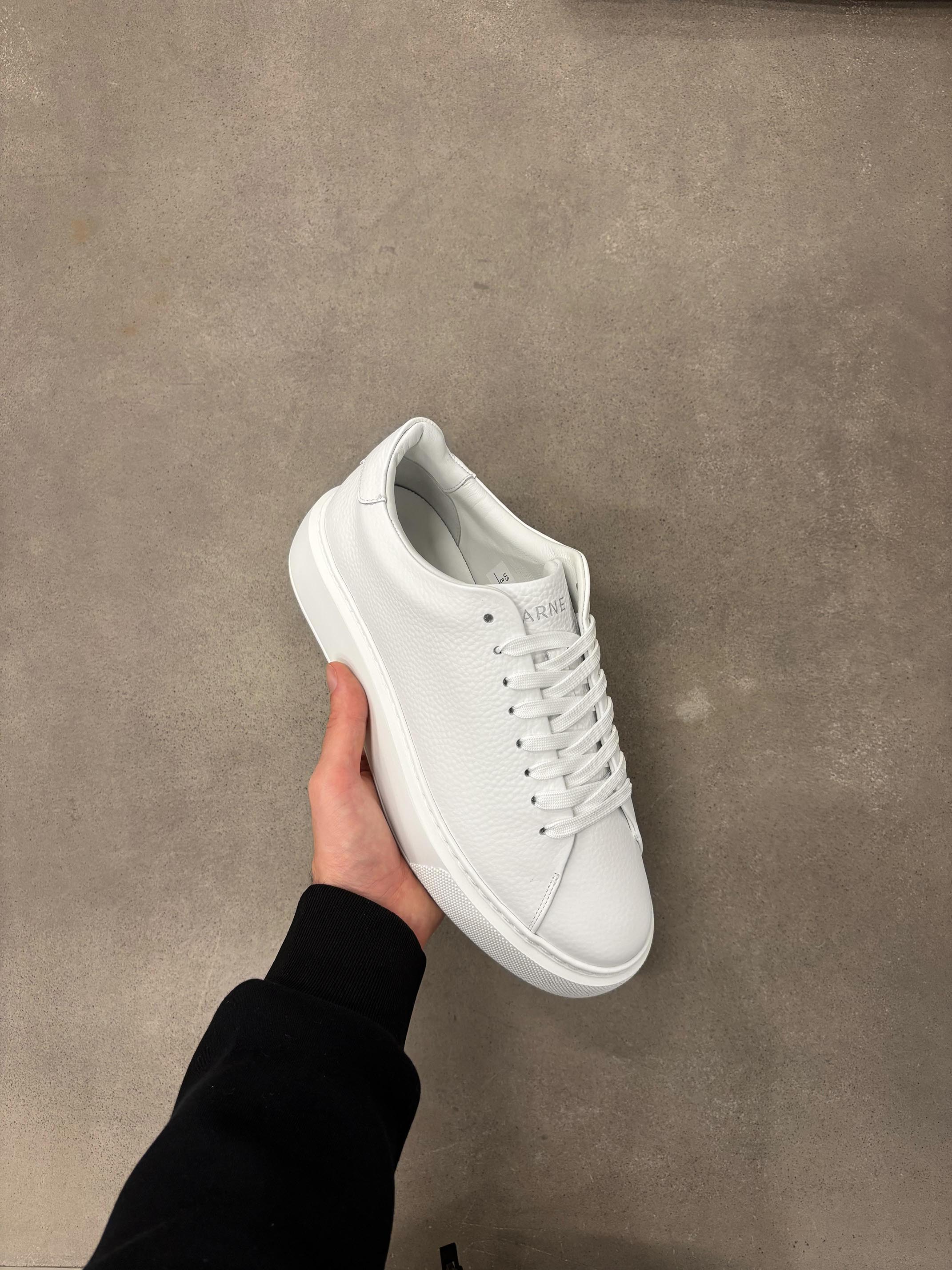 Basic Essential Leather Trainer in Triple White - Image 5