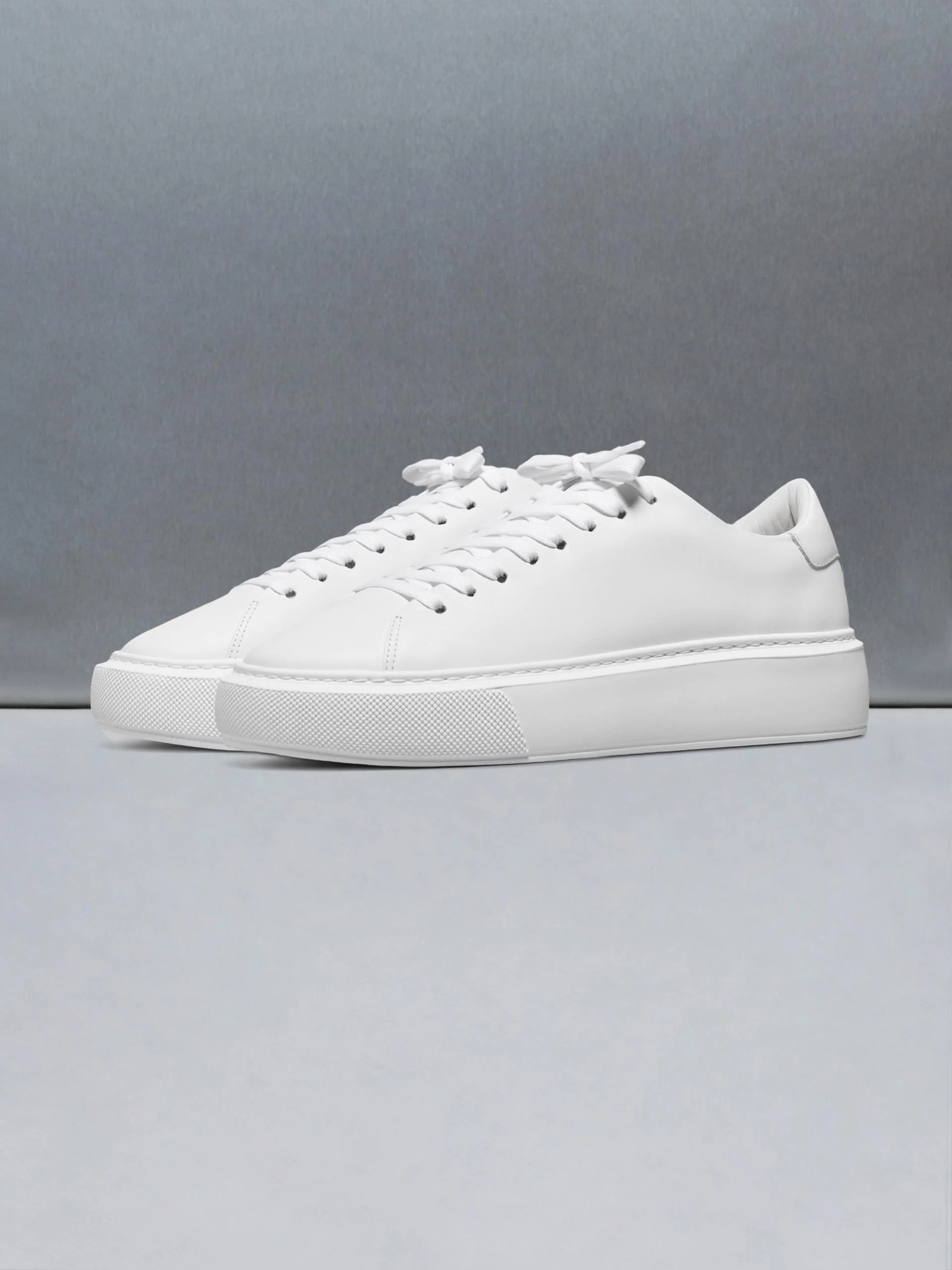 Basic Essential Leather Trainer in White - Image 3
