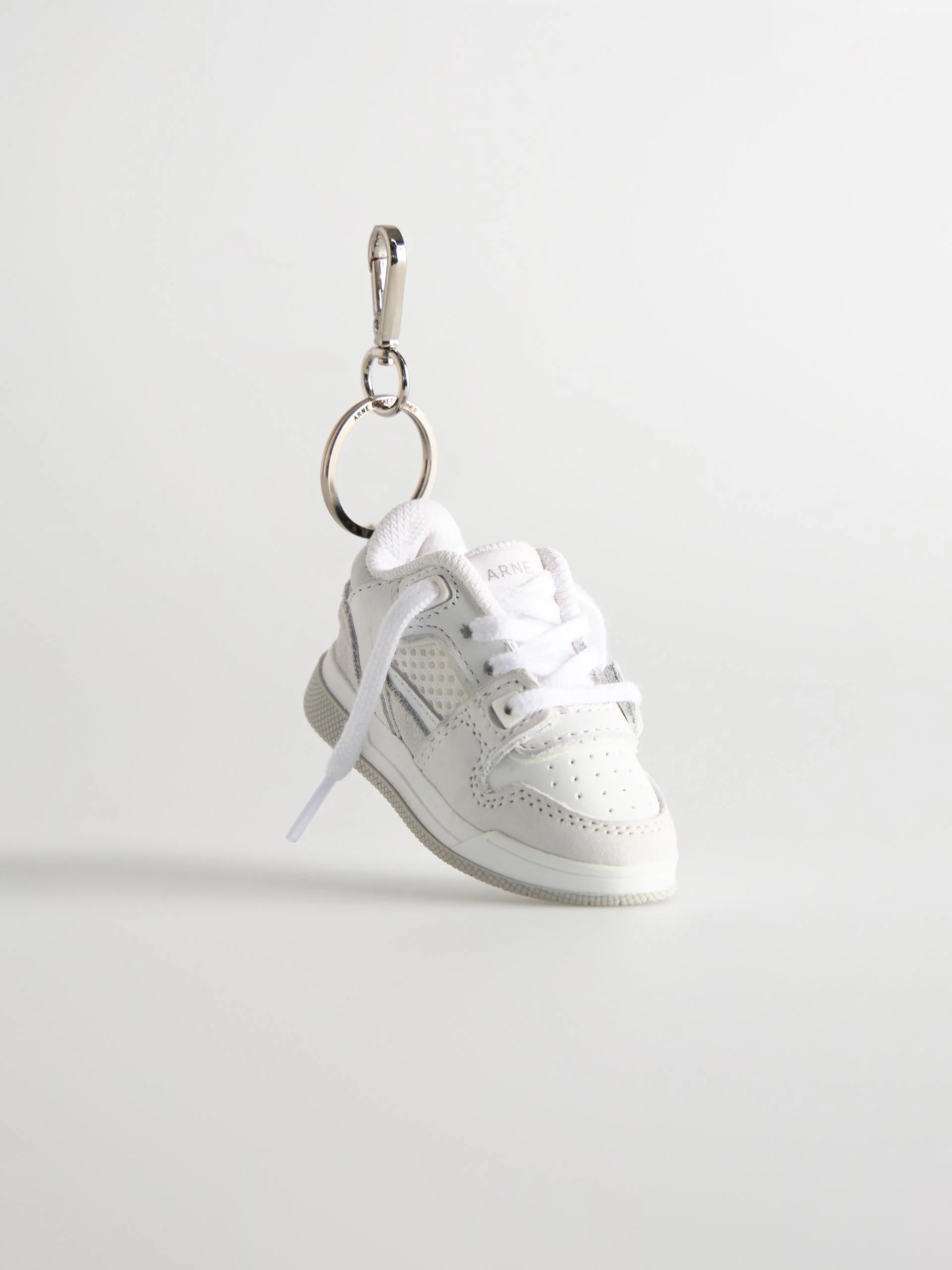 Basket Trainer Keychain in White Grey - Image 2