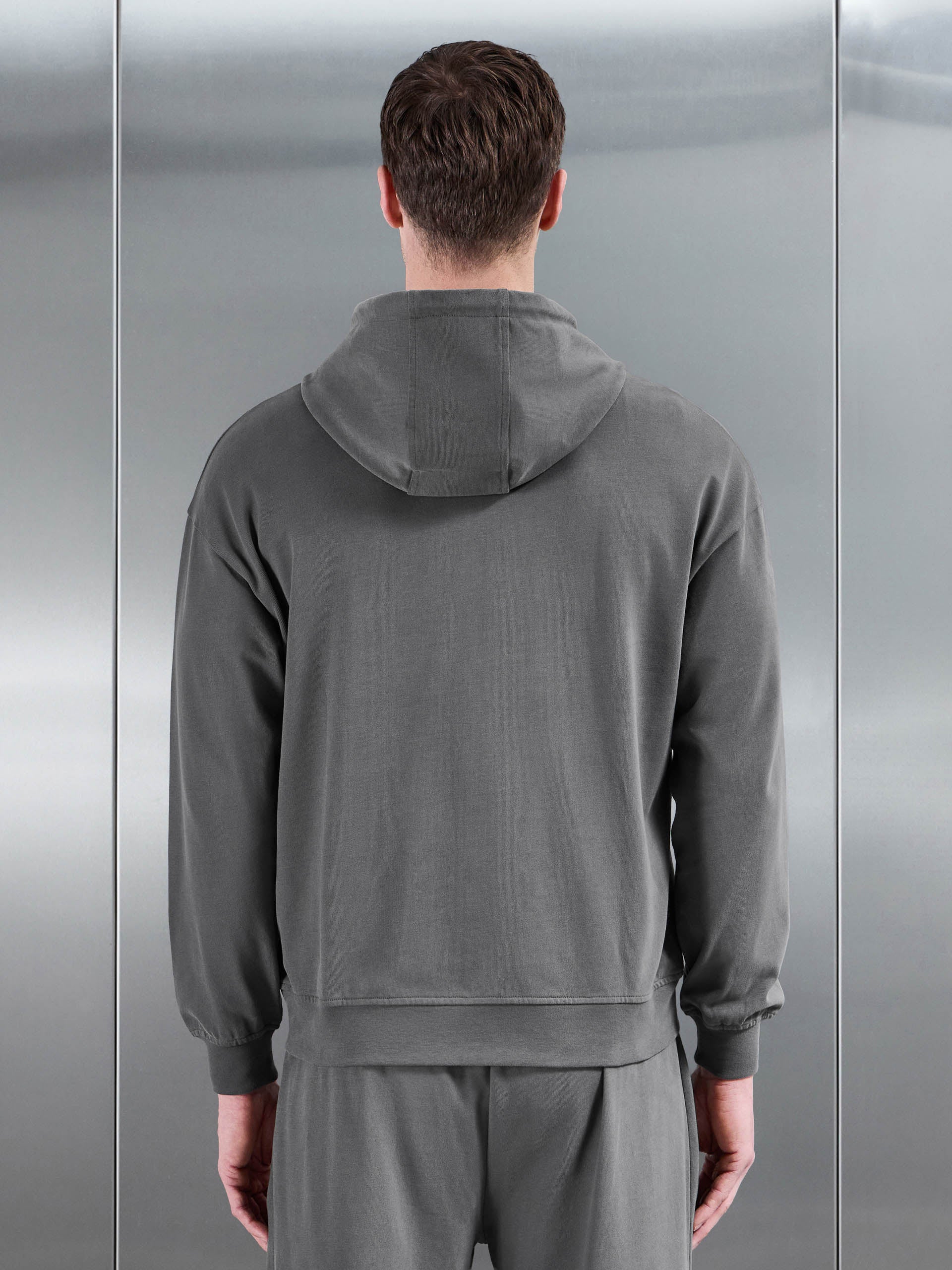 Brushed Relaxed Hoodie in Grey - Image 3