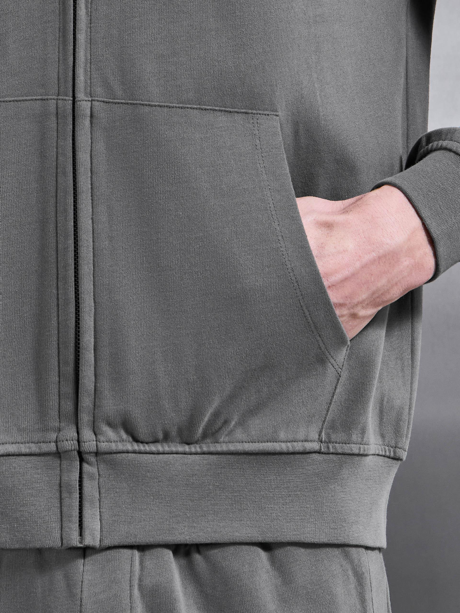 Brushed Relaxed Hoodie in Grey - Image 4