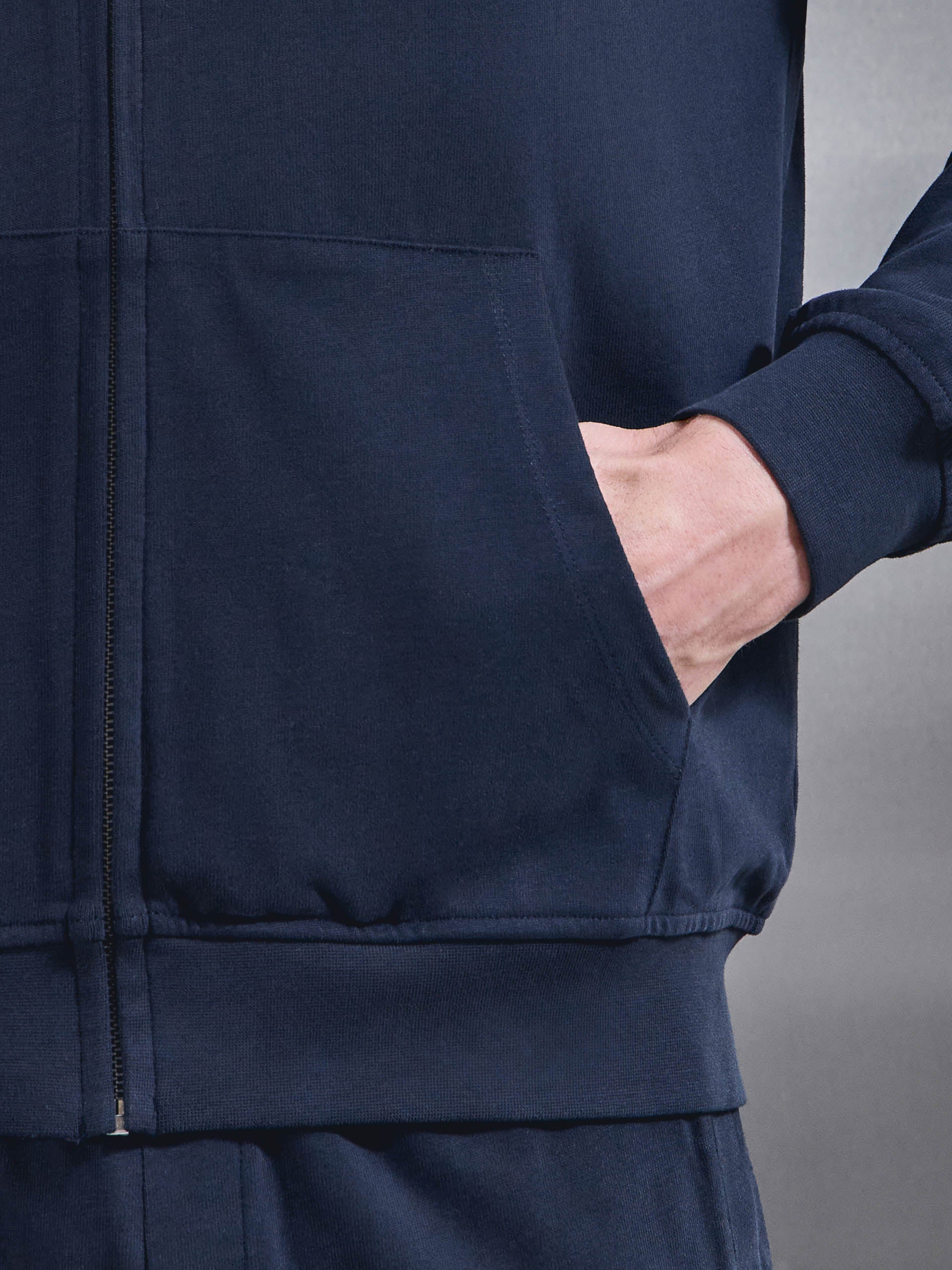 Brushed Relaxed Hoodie in Navy - Image 4