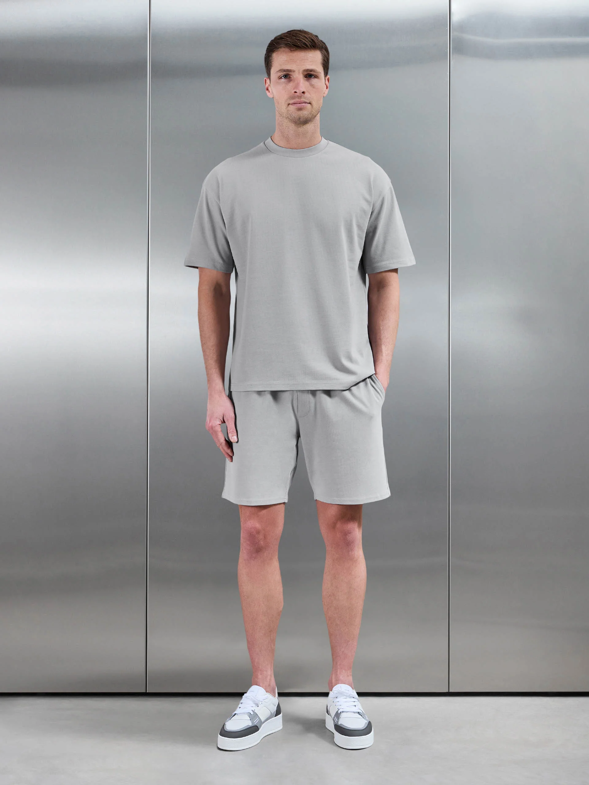 Brushed Relaxed Short in Mid Grey - Image 2
