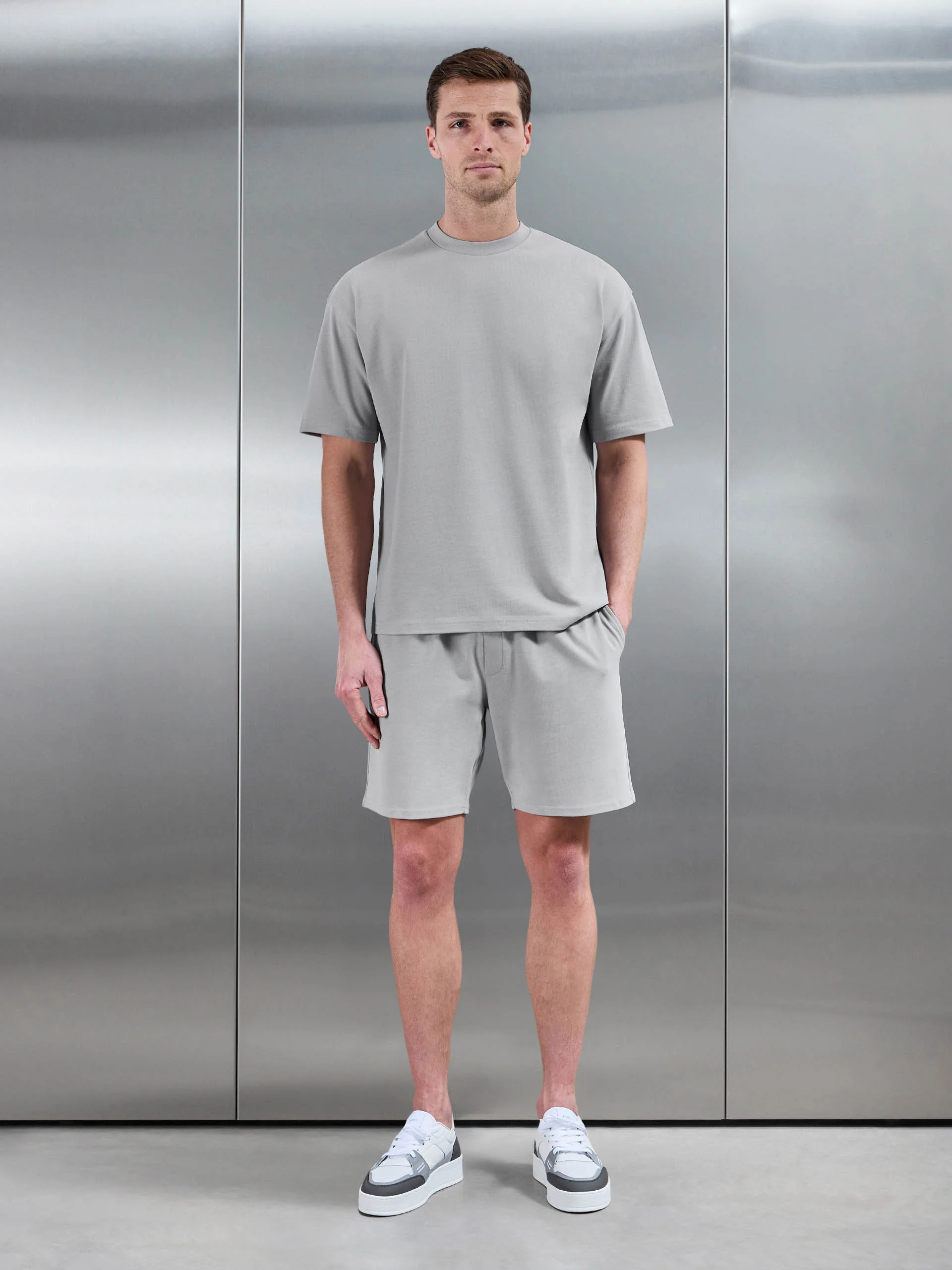 Brushed Relaxed T-Shirt in Mid Grey - Image 2
