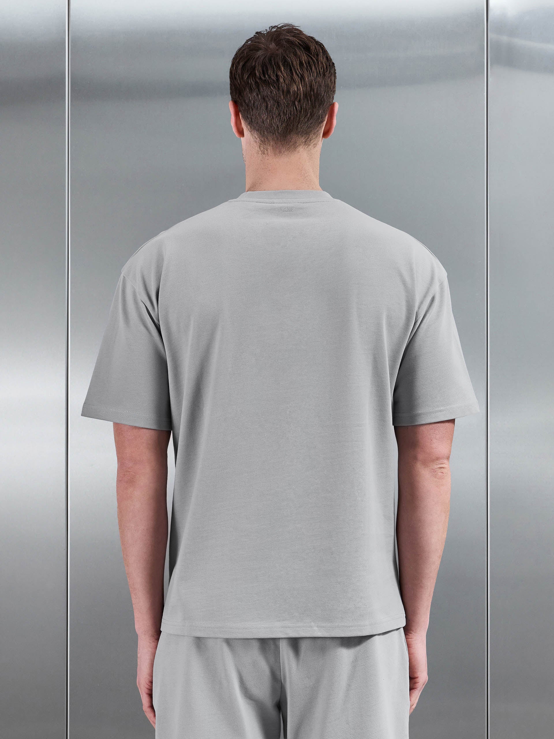 Brushed Relaxed T-Shirt in Mid Grey - Image 3