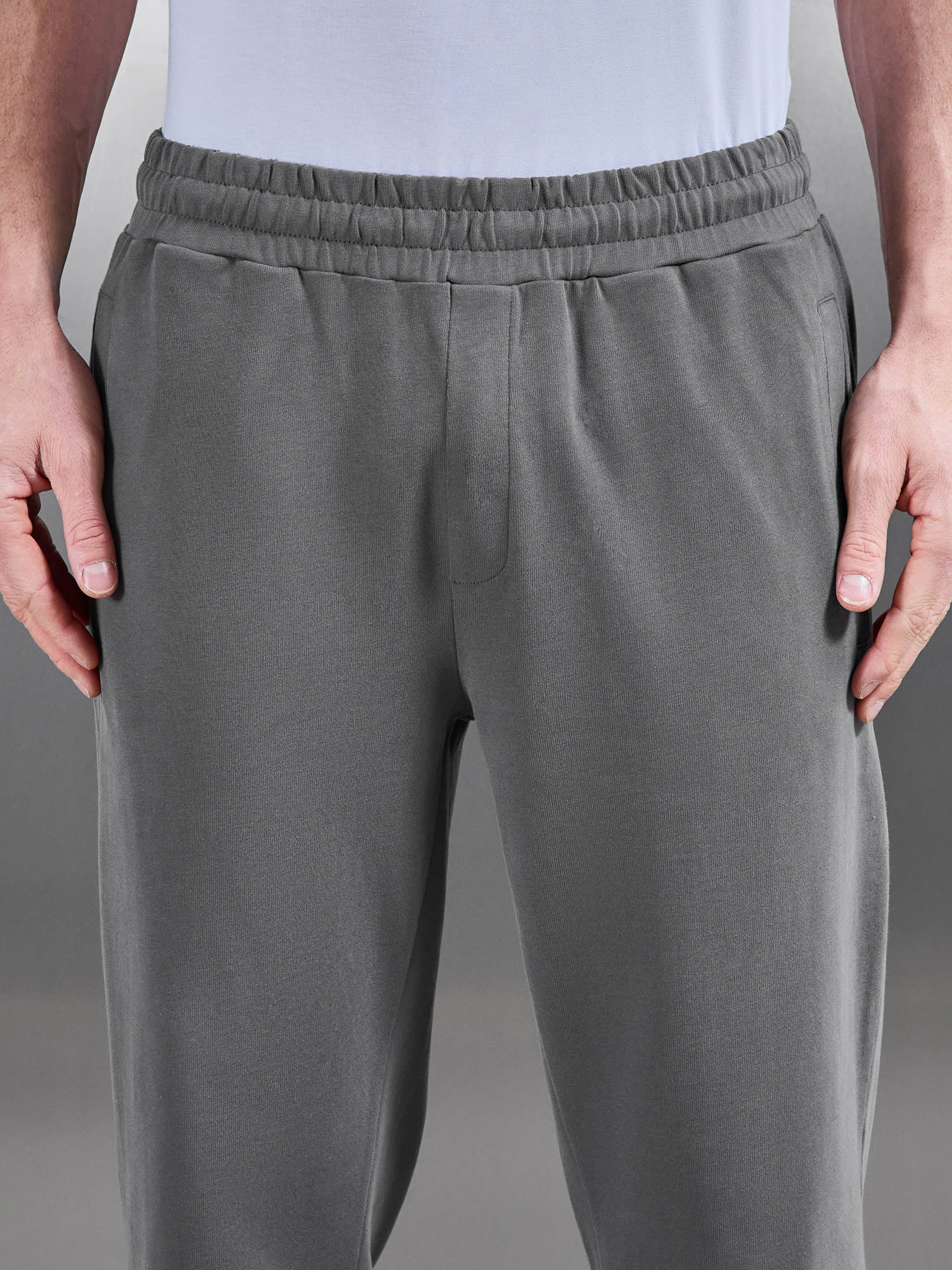 Brushed Straight Leg Jogger in Grey - Image 4