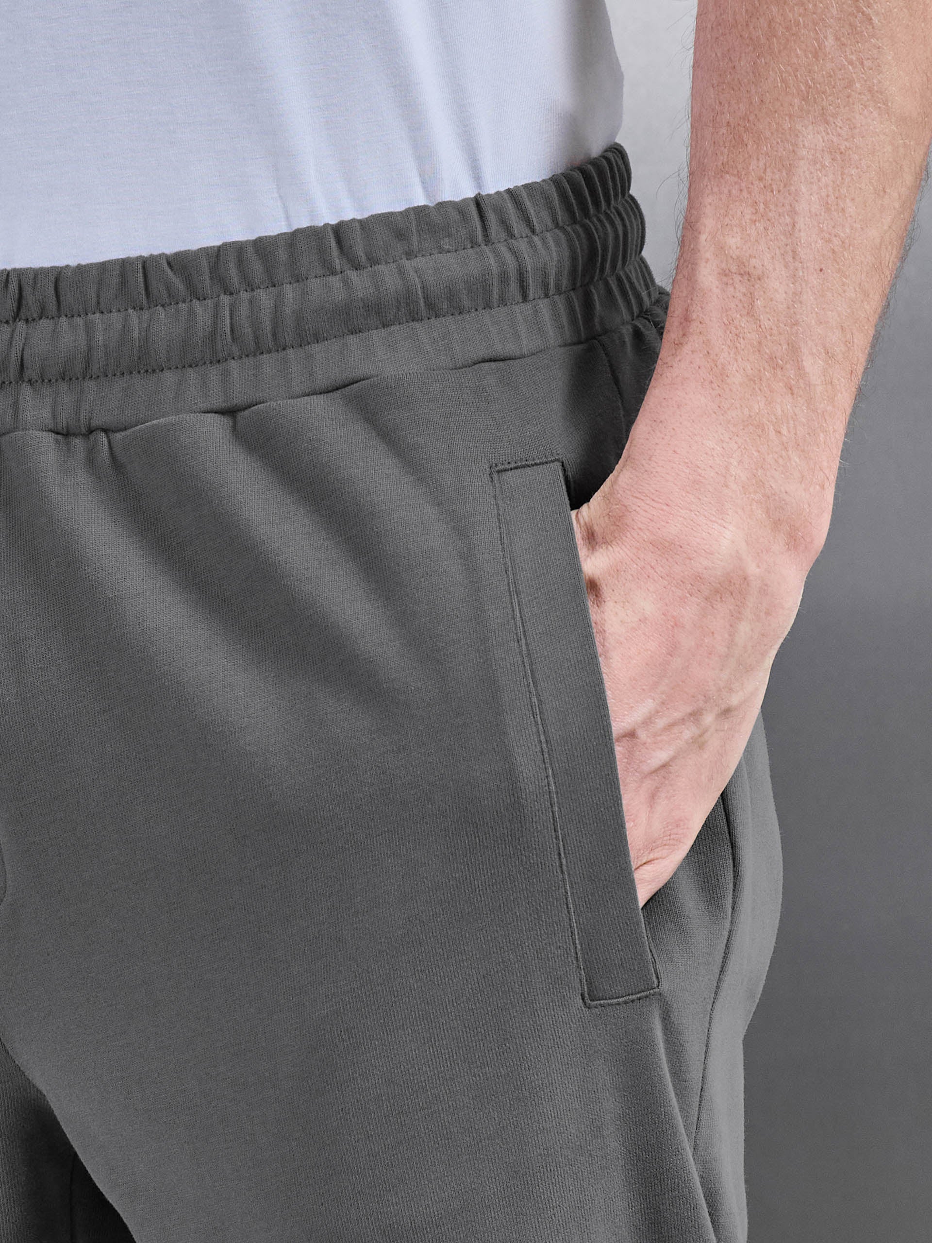 Brushed Straight Leg Jogger in Grey - Image 5