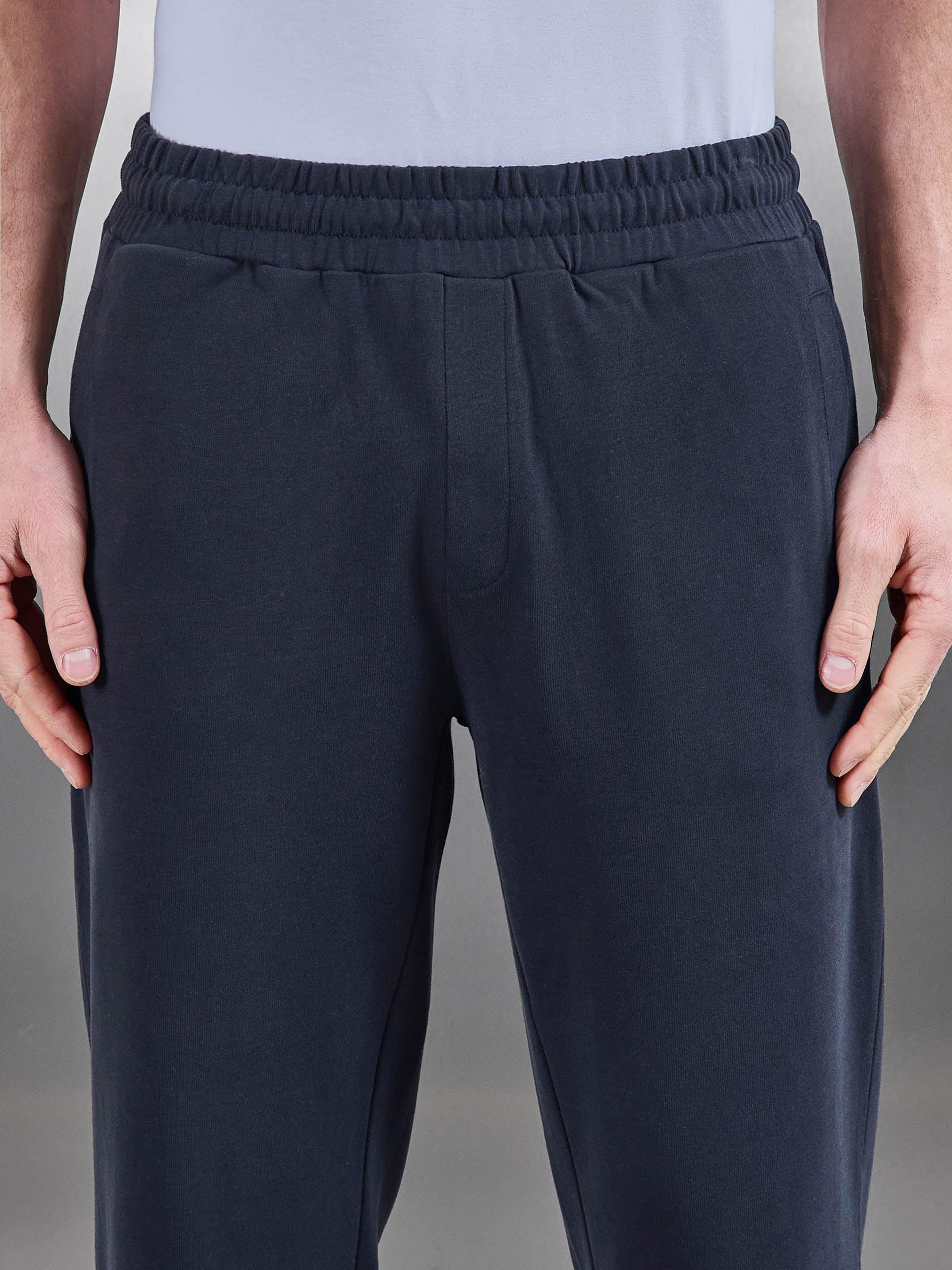 Brushed Straight Leg Jogger in Navy - Image 4