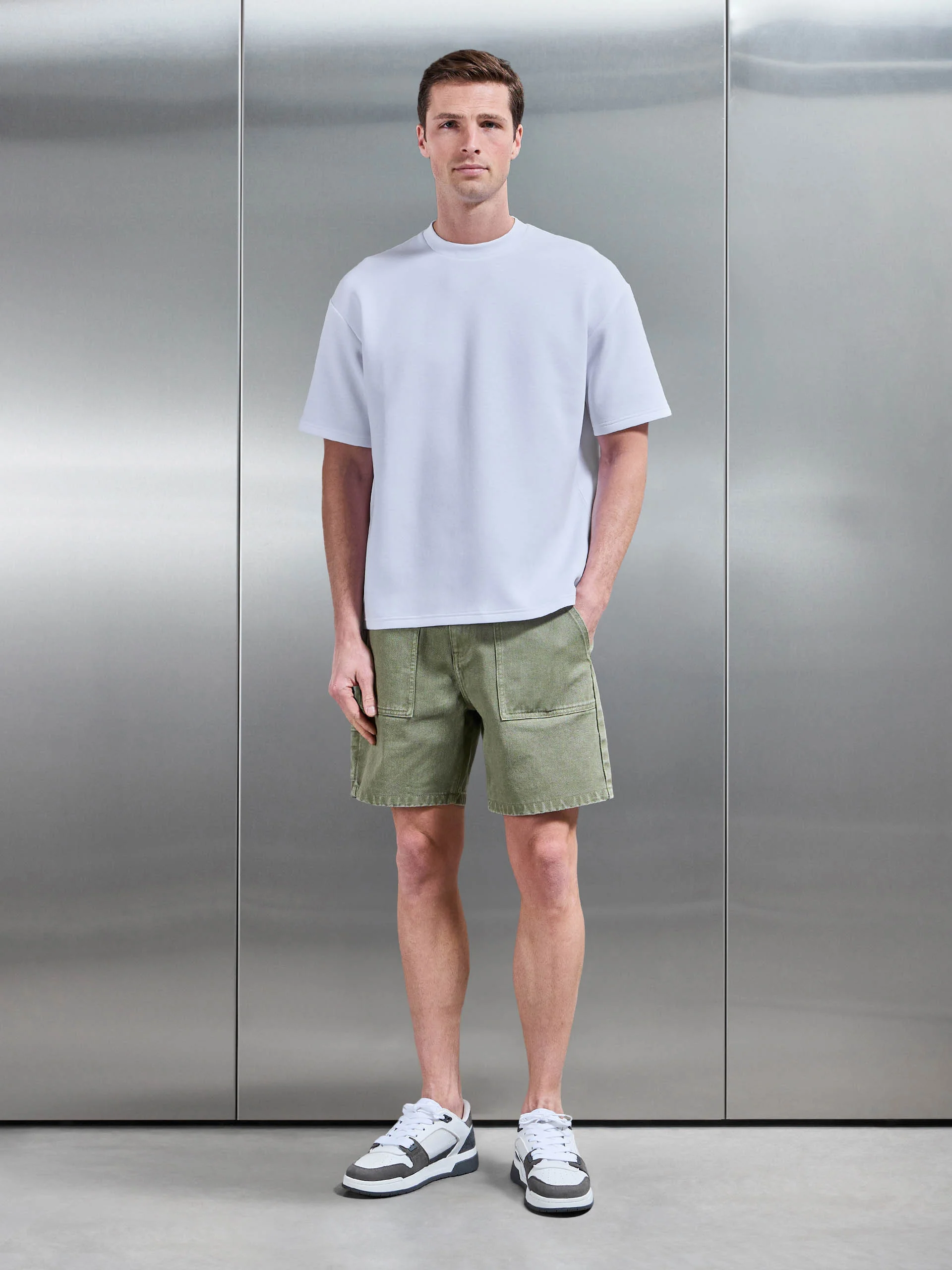 Carpenter Short in Olive - Image 2