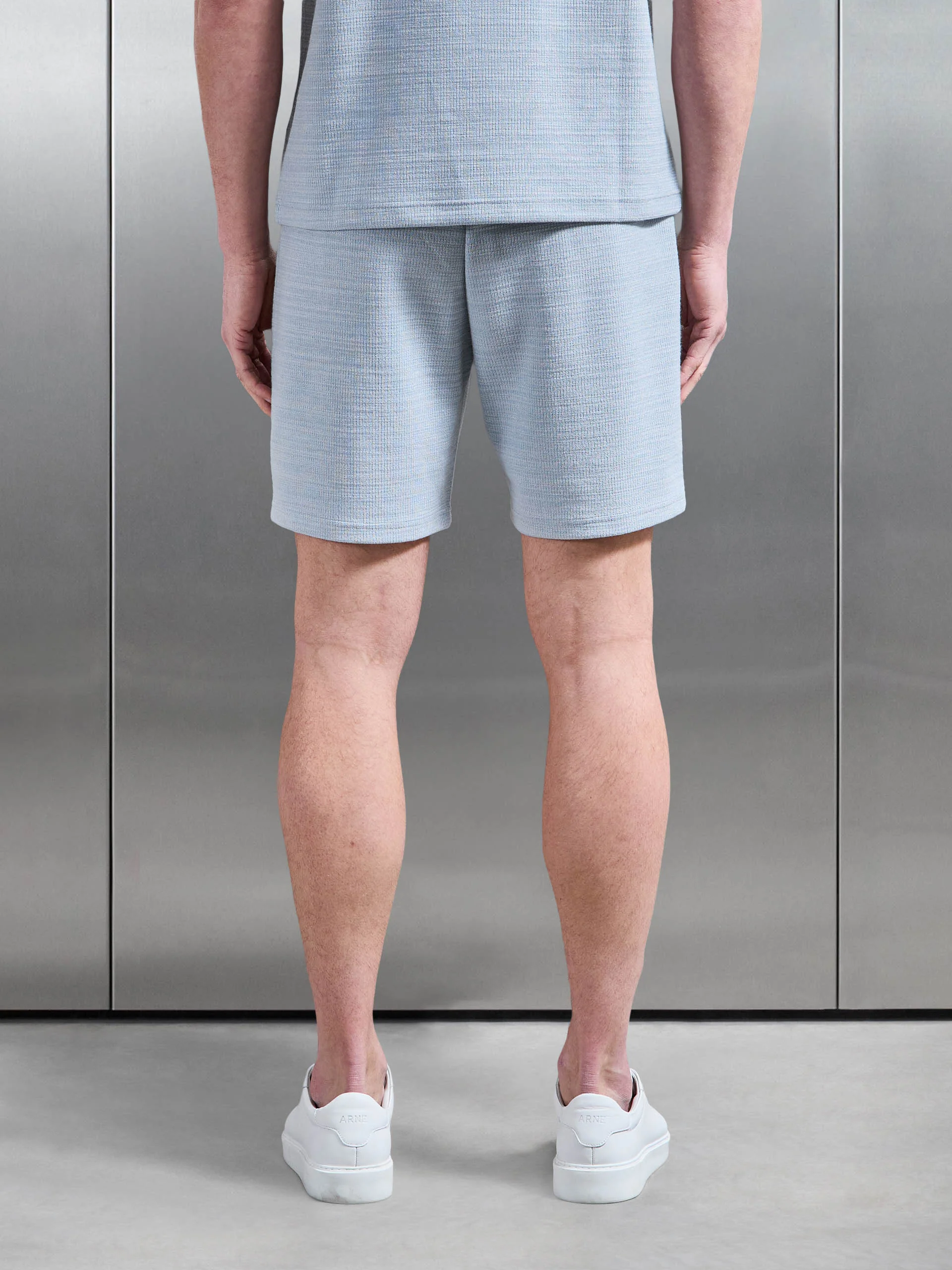 Cavour Textured Short in Soft Blue - Image 3