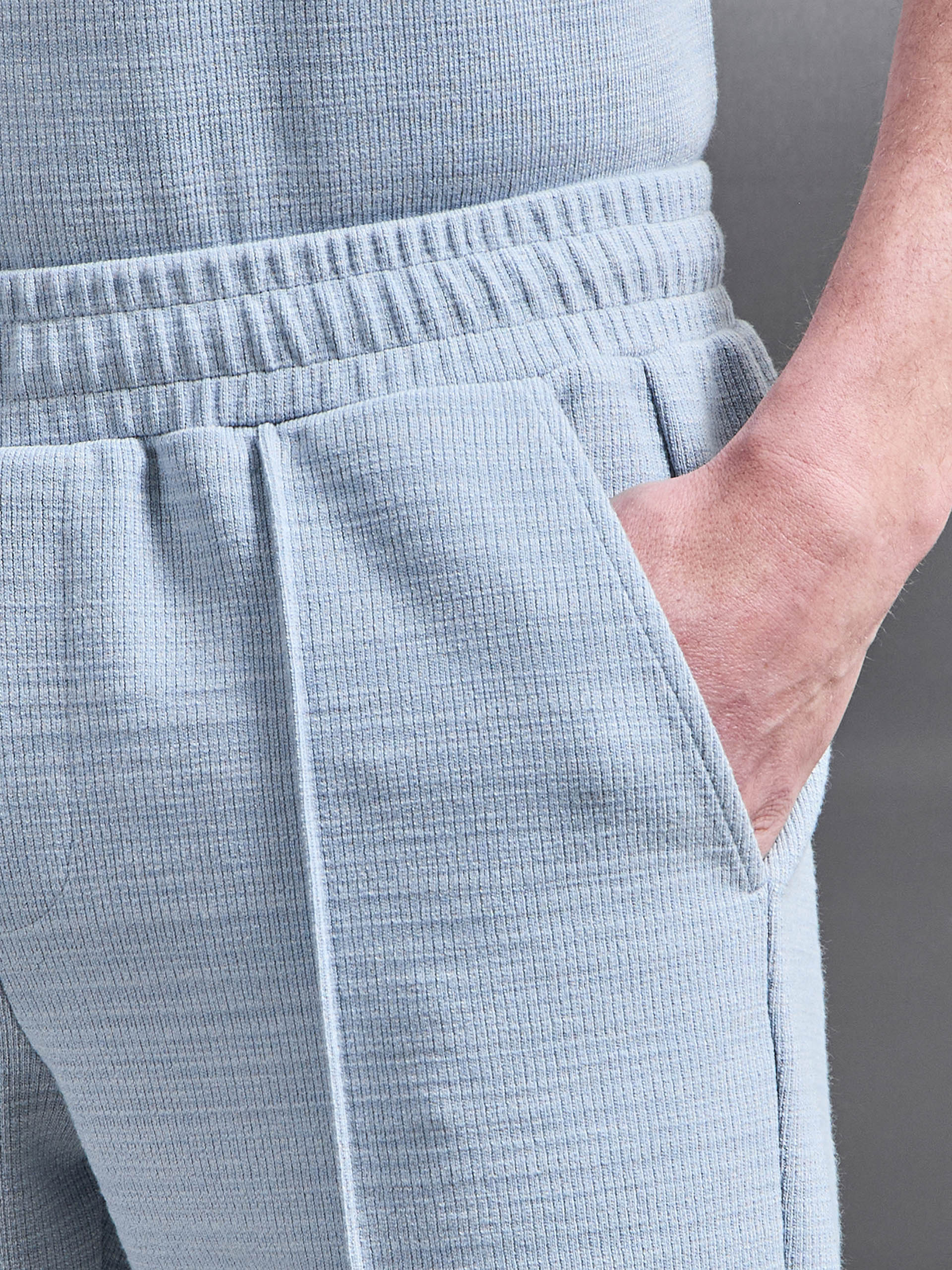 Cavour Textured Short in Soft Blue - Image 4
