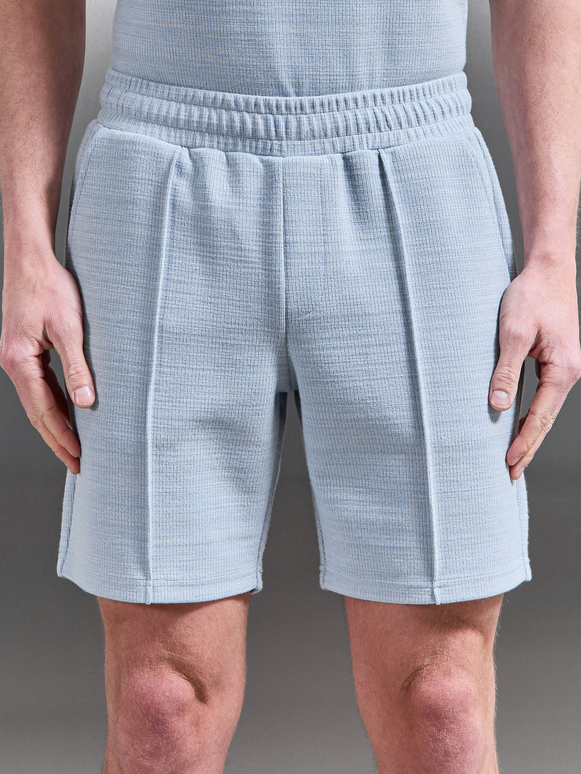Cavour Textured Short in Soft Blue - Image 5