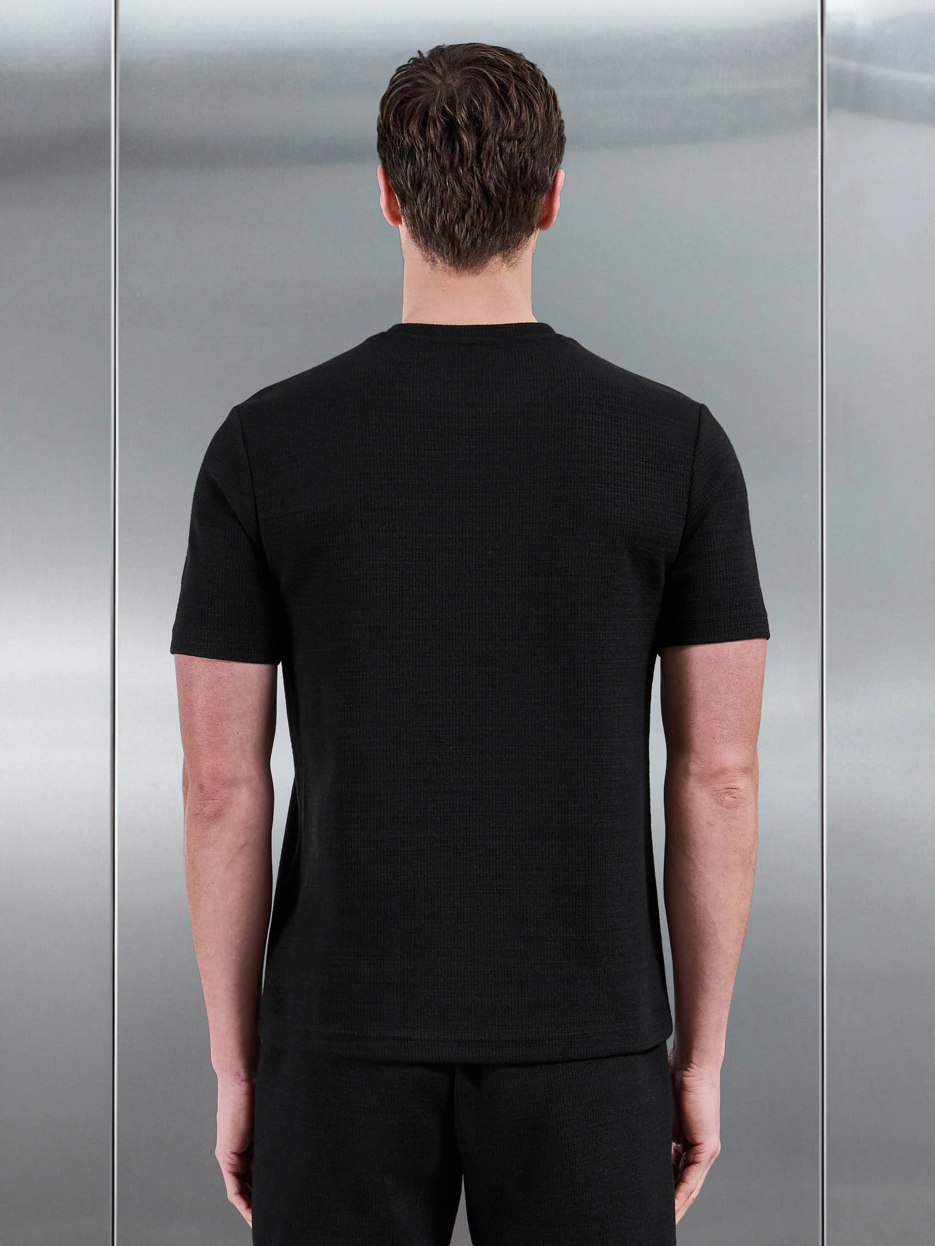 Cavour Textured T-Shirt in Black - Image 3