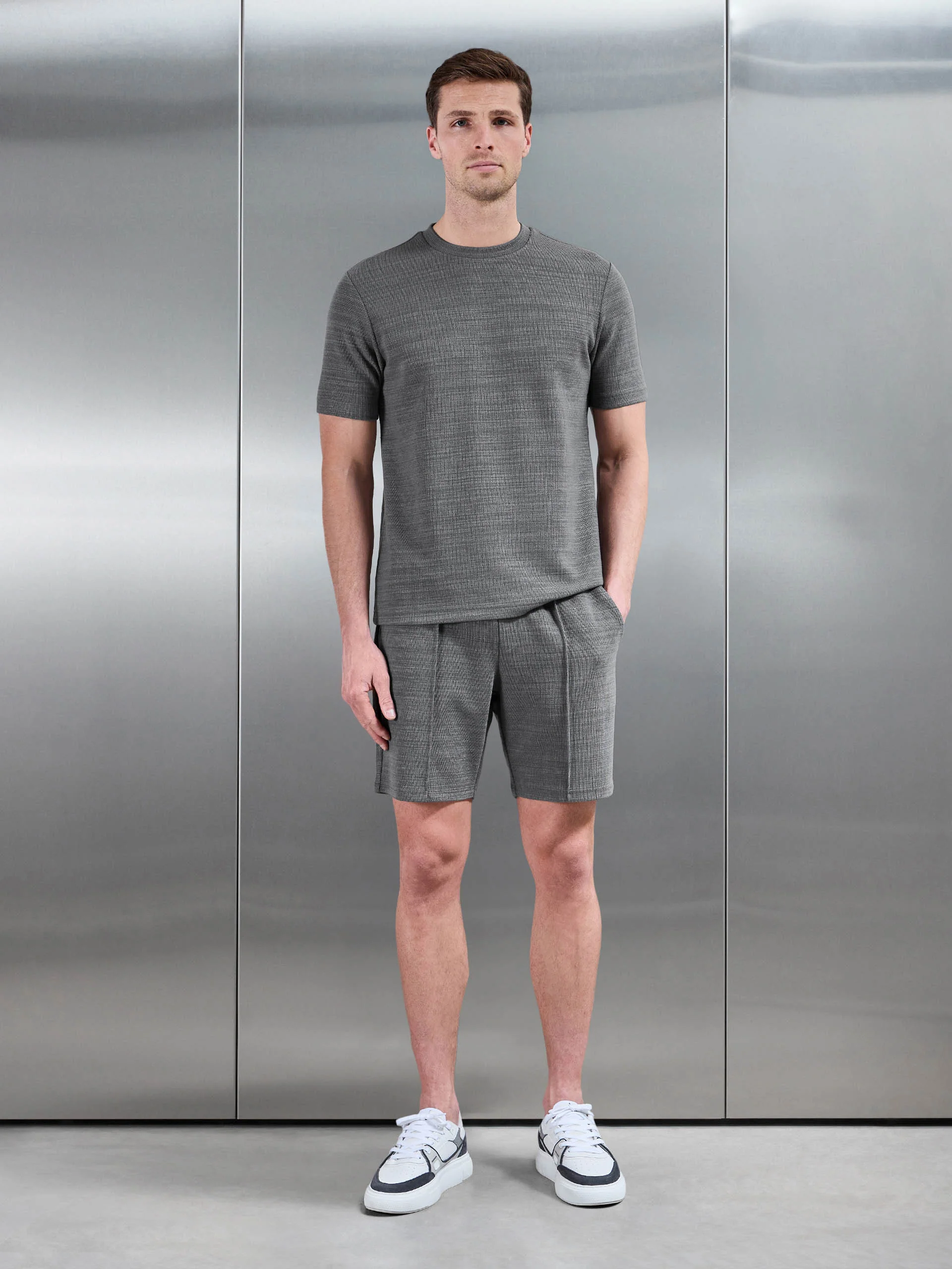 Cavour Textured T-Shirt in Grey - Image 2