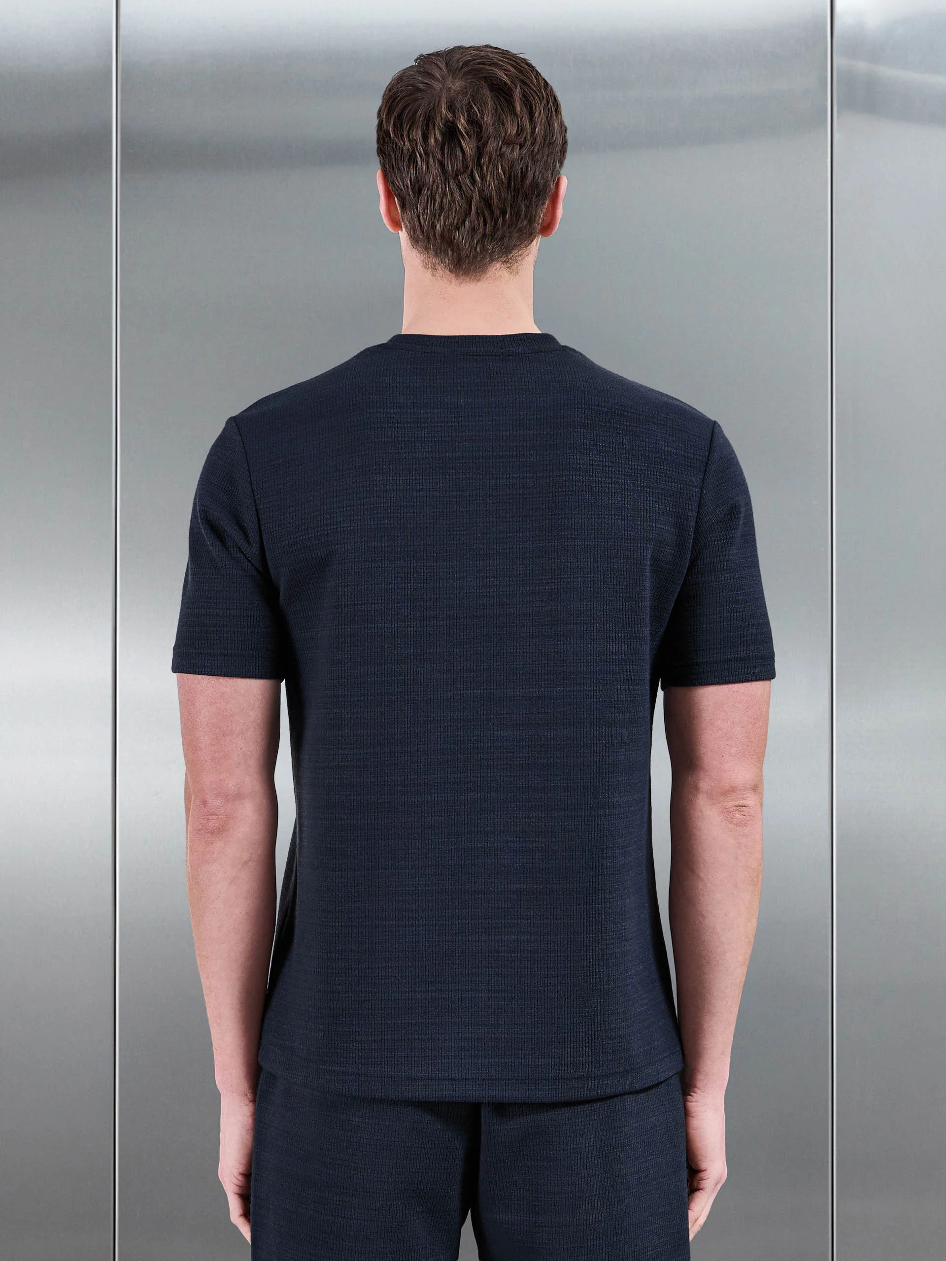 Cavour Textured T-Shirt in Navy - Image 3