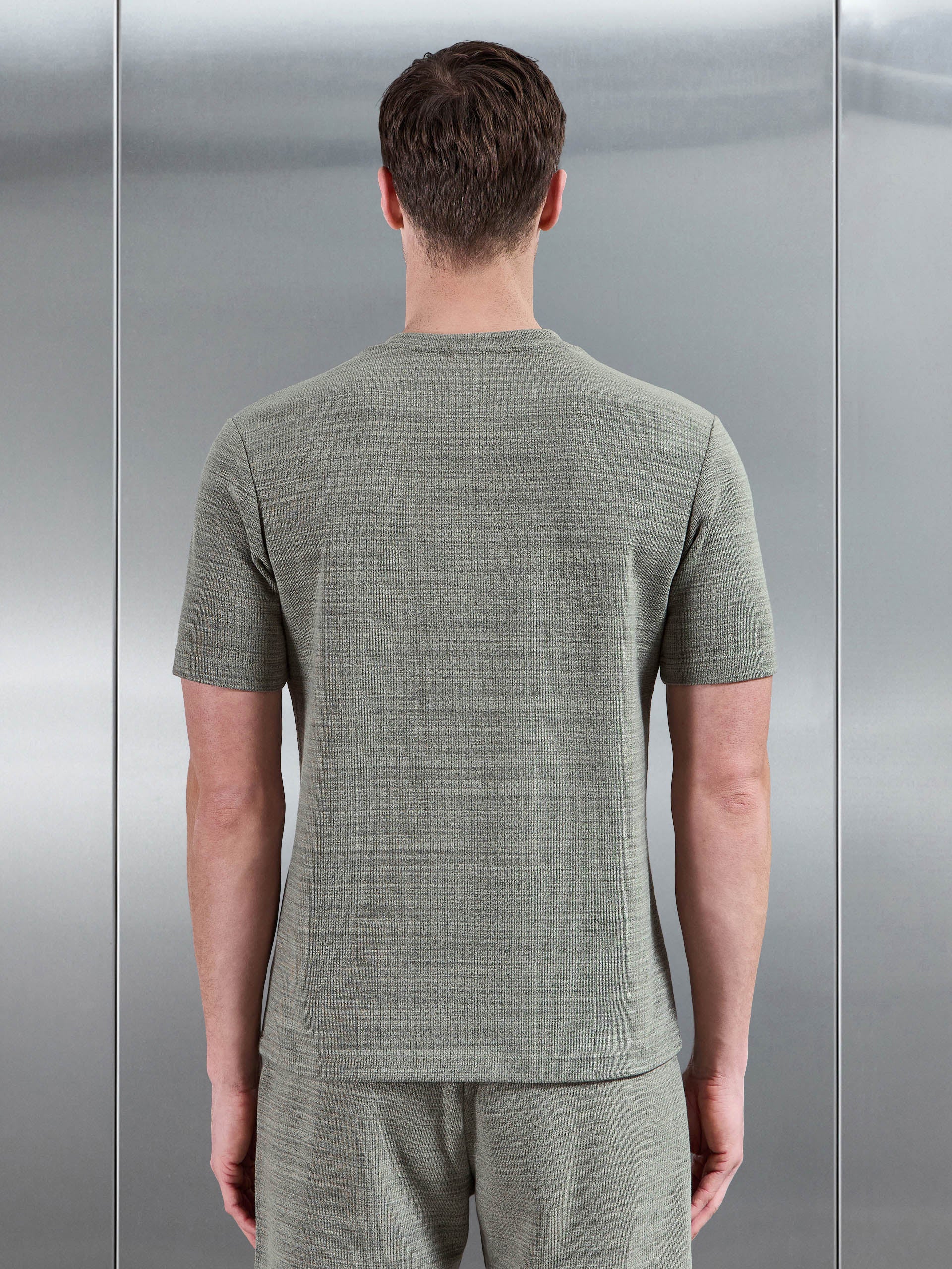 Cavour Textured T-Shirt in Olive - Image 3