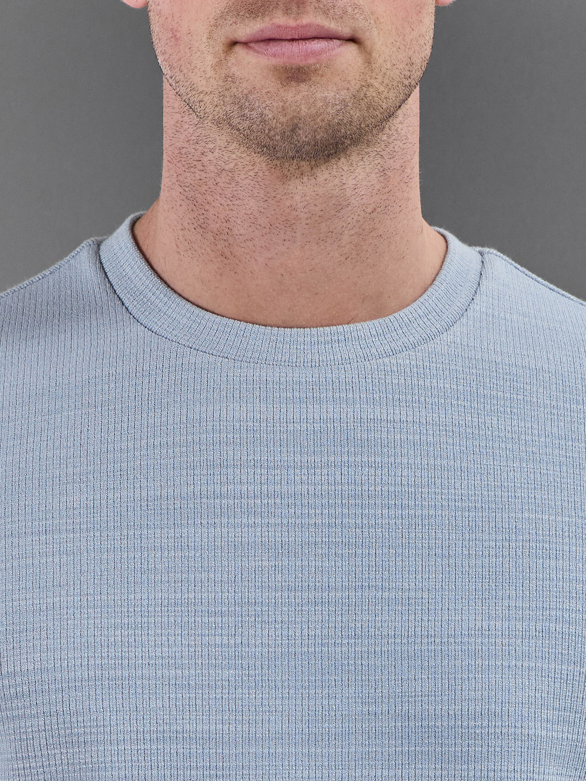 Cavour Textured T-Shirt in Soft Blue - Image 4