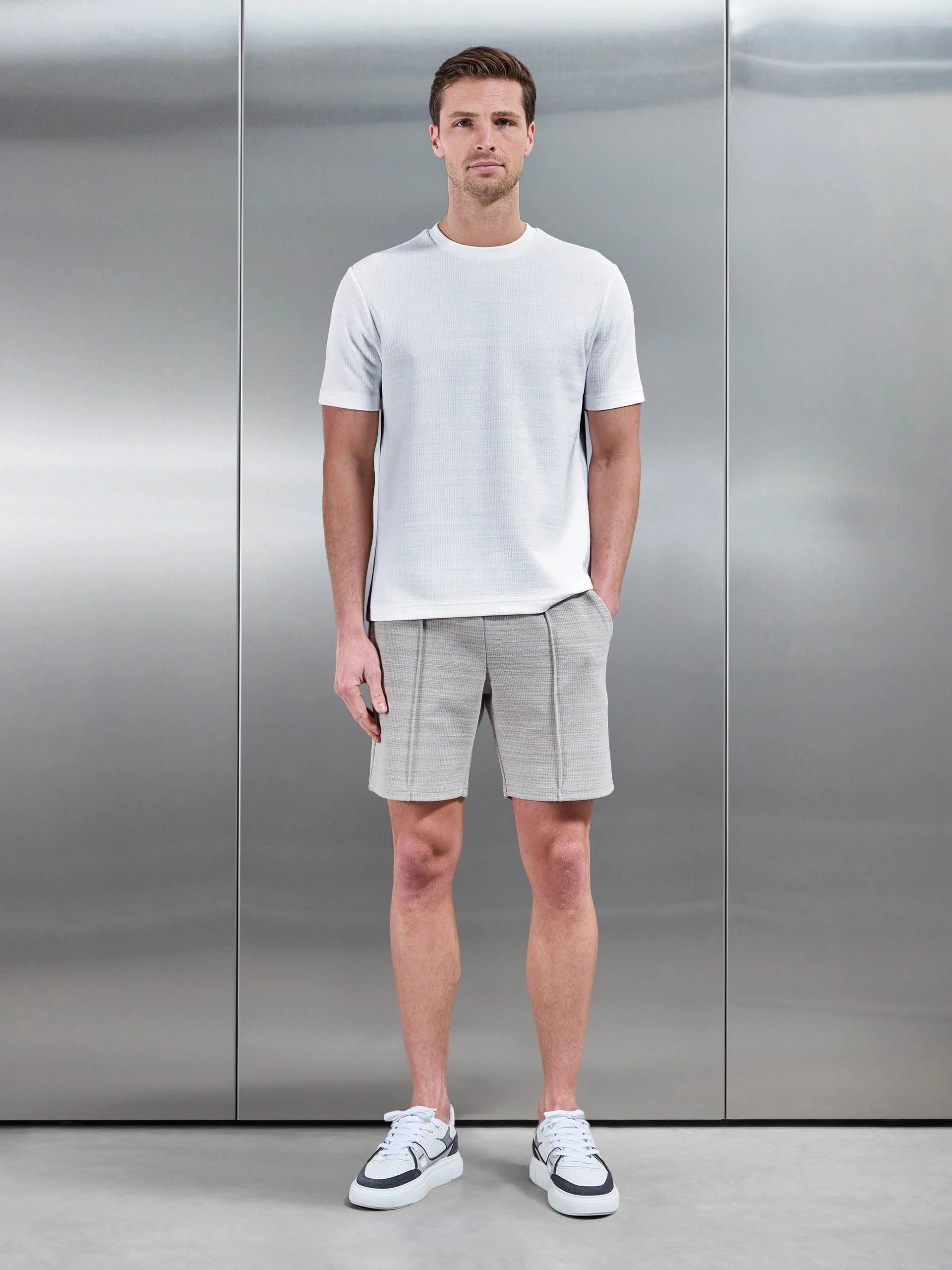 Cavour Textured T-Shirt in White - Image 2