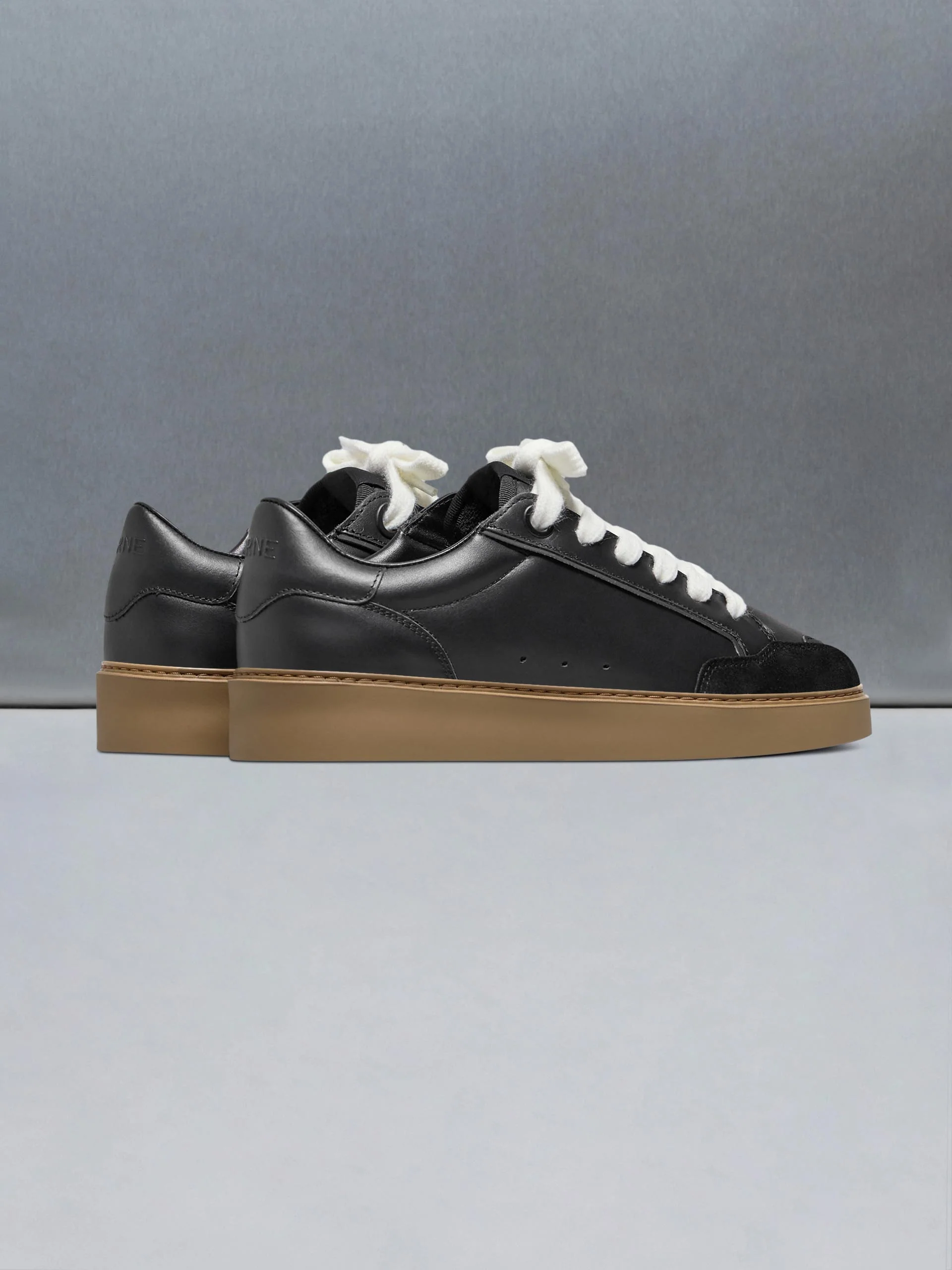 Chunky Mid Essential Leather Trainer in Black - Image 4