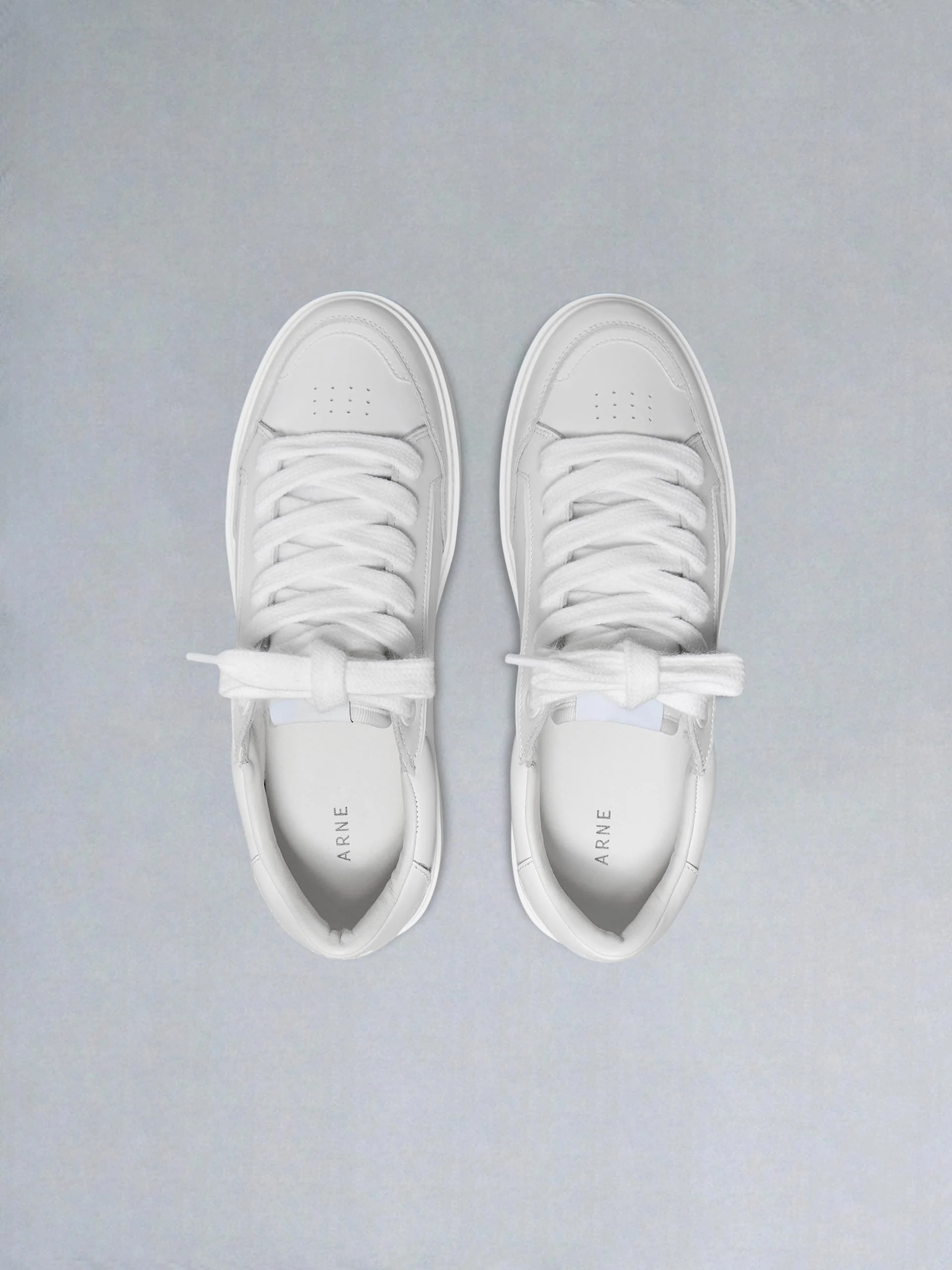 Chunky Mid Essential Leather Trainer in Triple White - Image 5