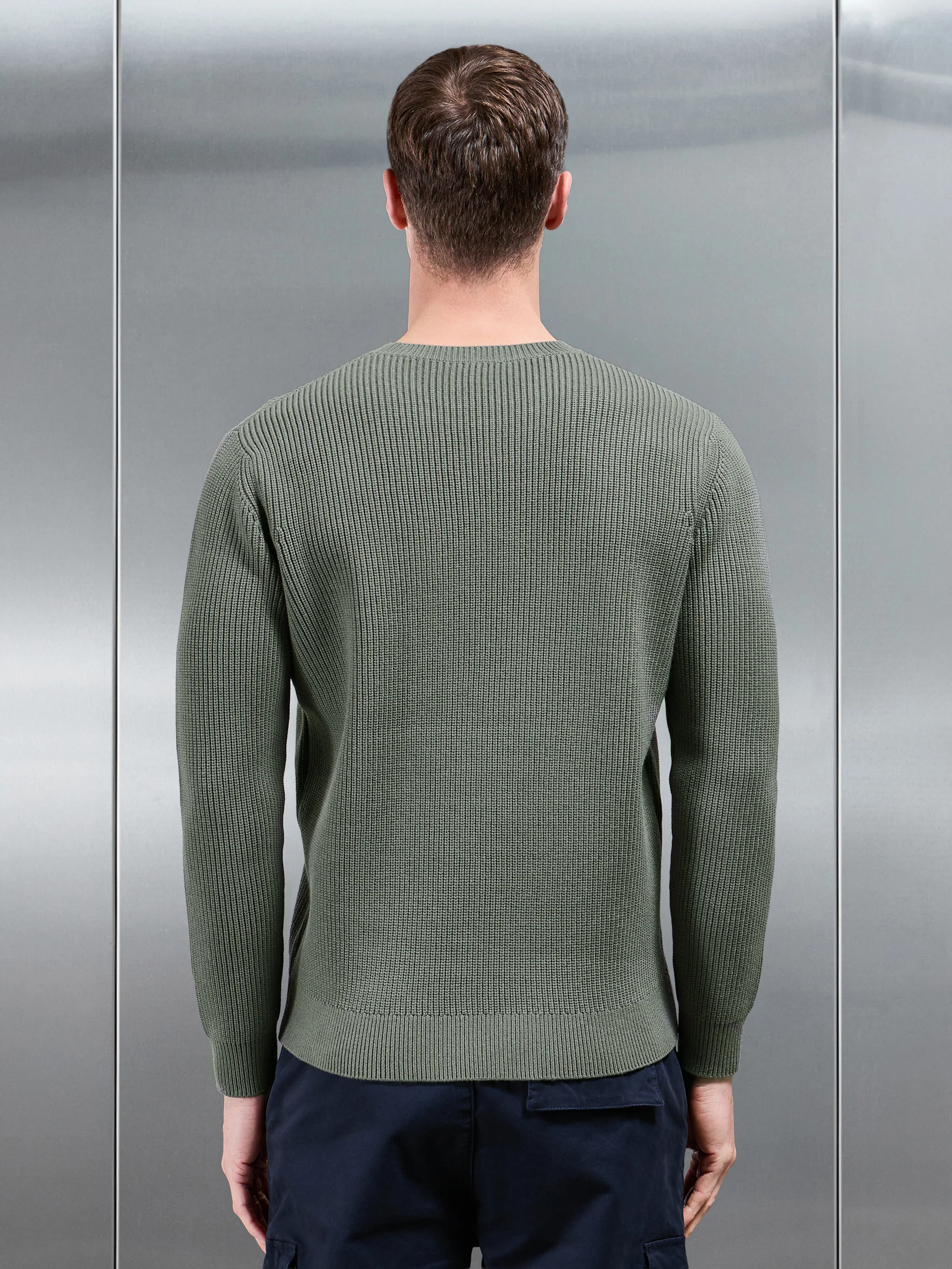 Chunky Ribbed Sweatshirt in Sage - Image 3