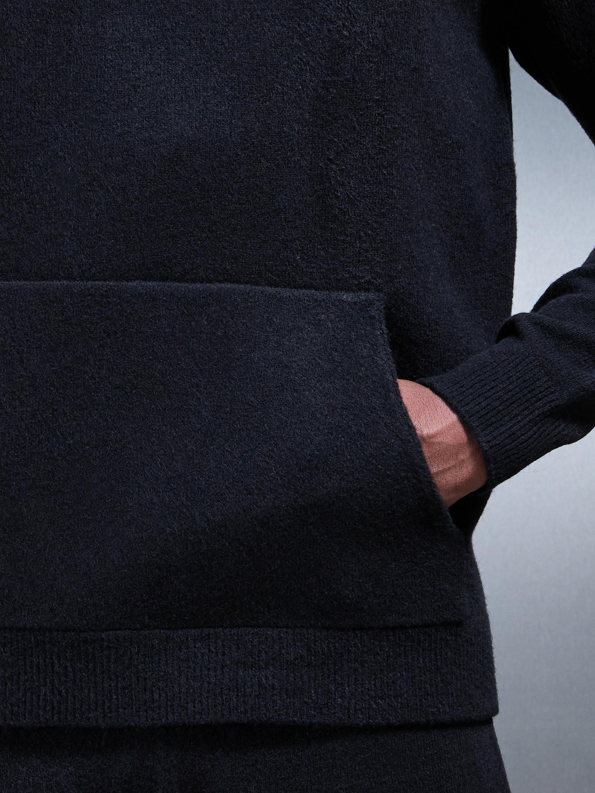 Chunky Wool Hoodie in Black - Image 5
