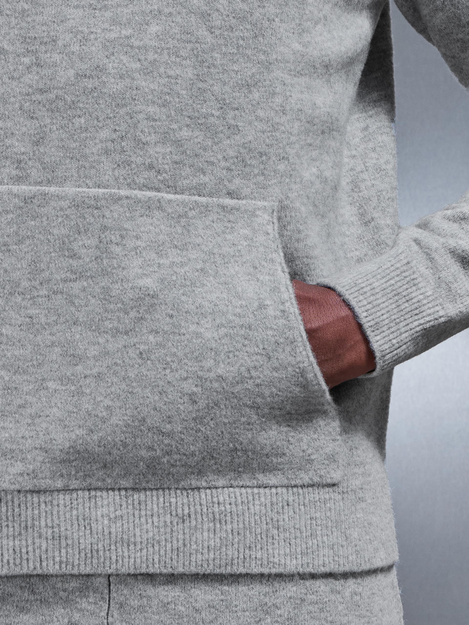Chunky Wool Hoodie in Marl Grey - Image 6