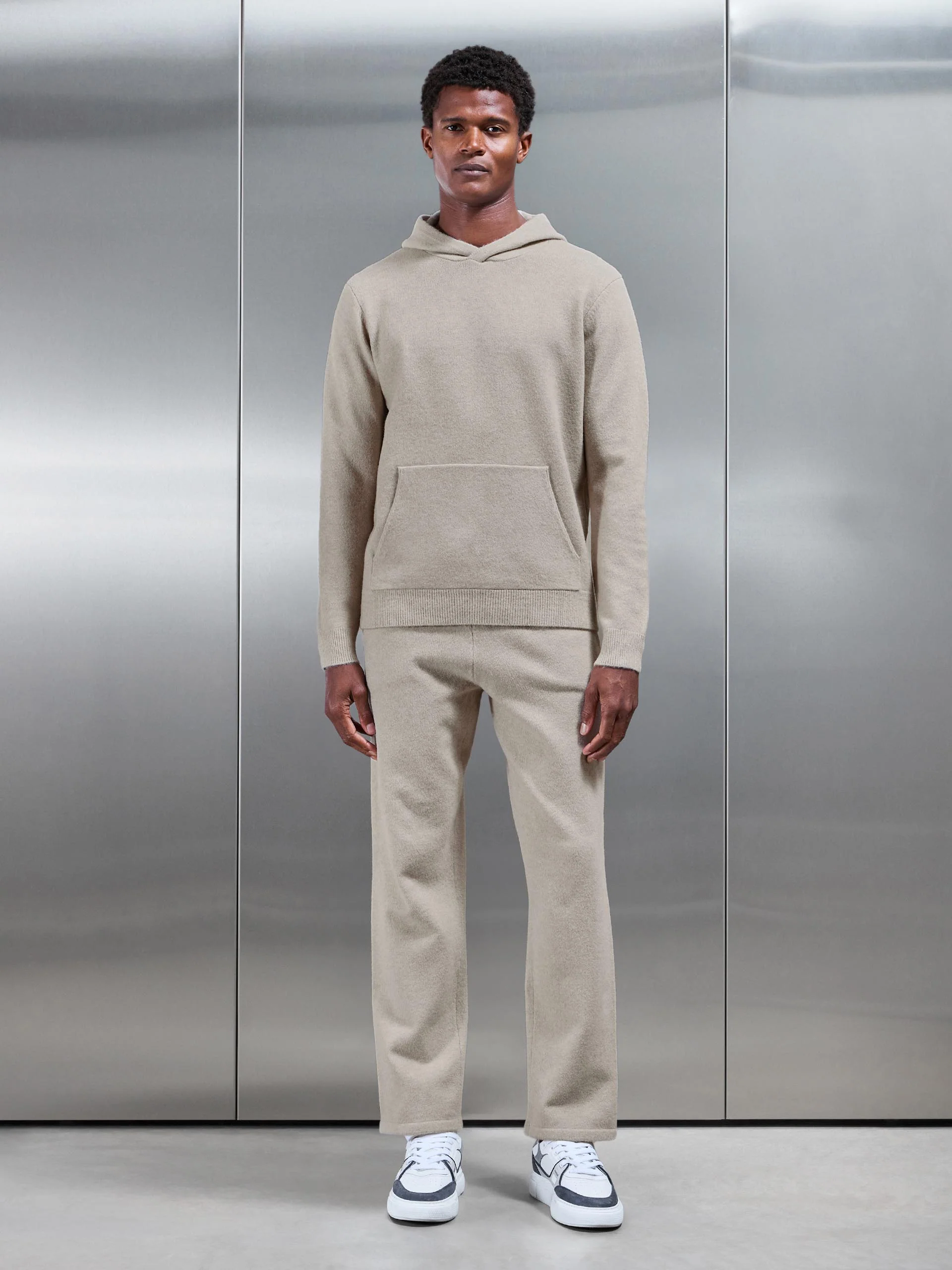Chunky Wool Hoodie in Stone - Image 2
