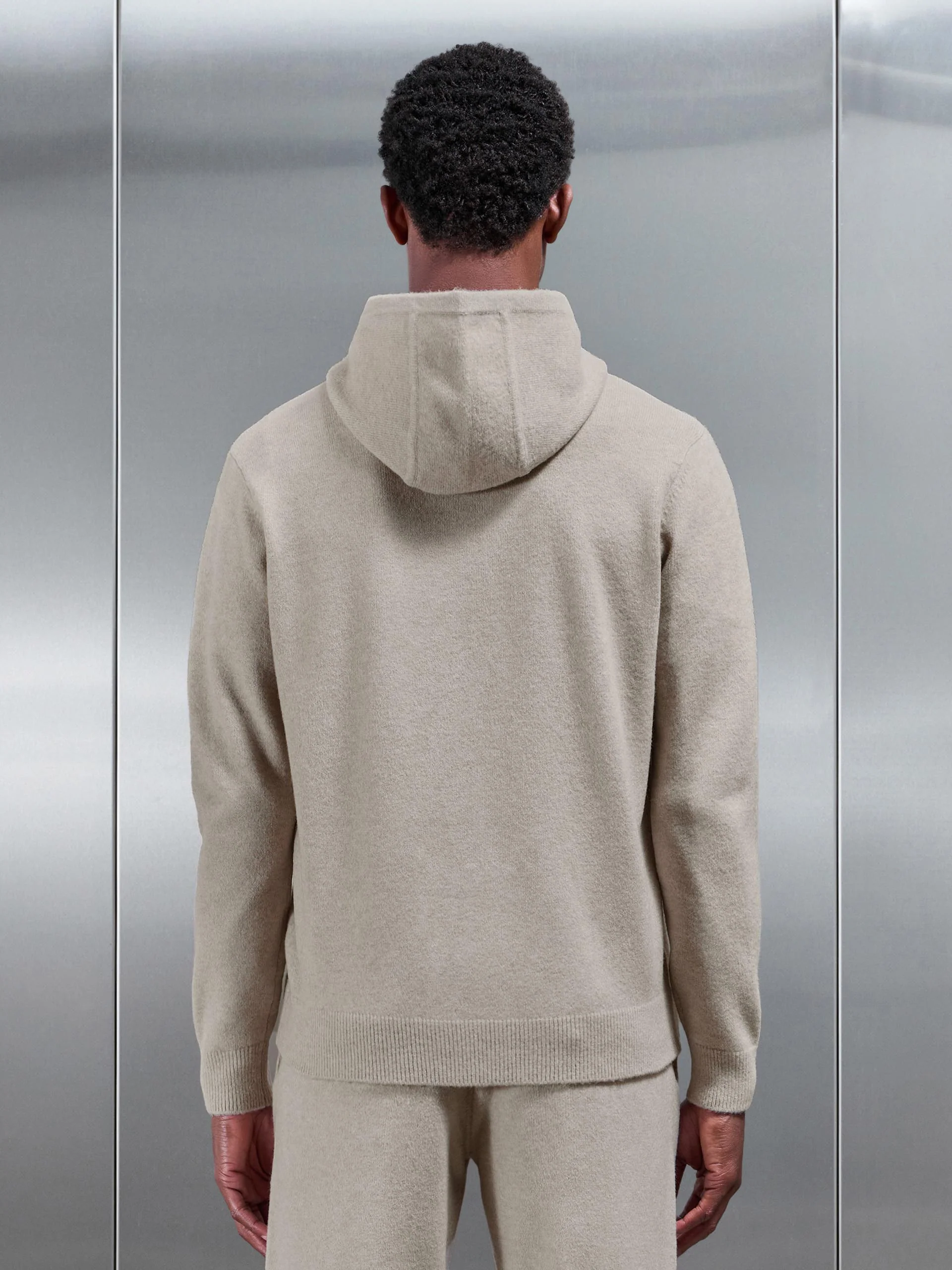 Chunky Wool Hoodie in Stone - Image 3