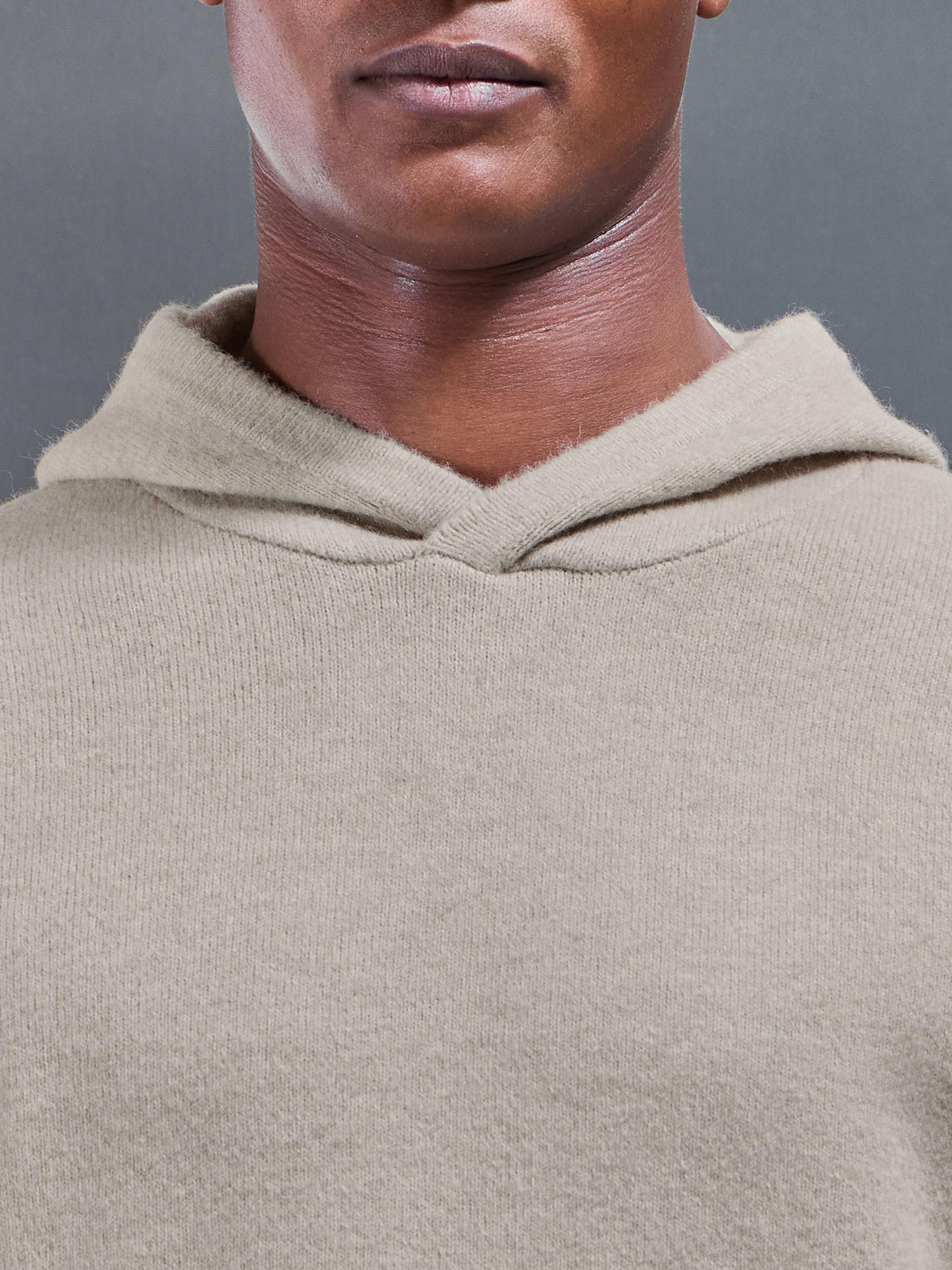 Chunky Wool Hoodie in Stone - Image 4