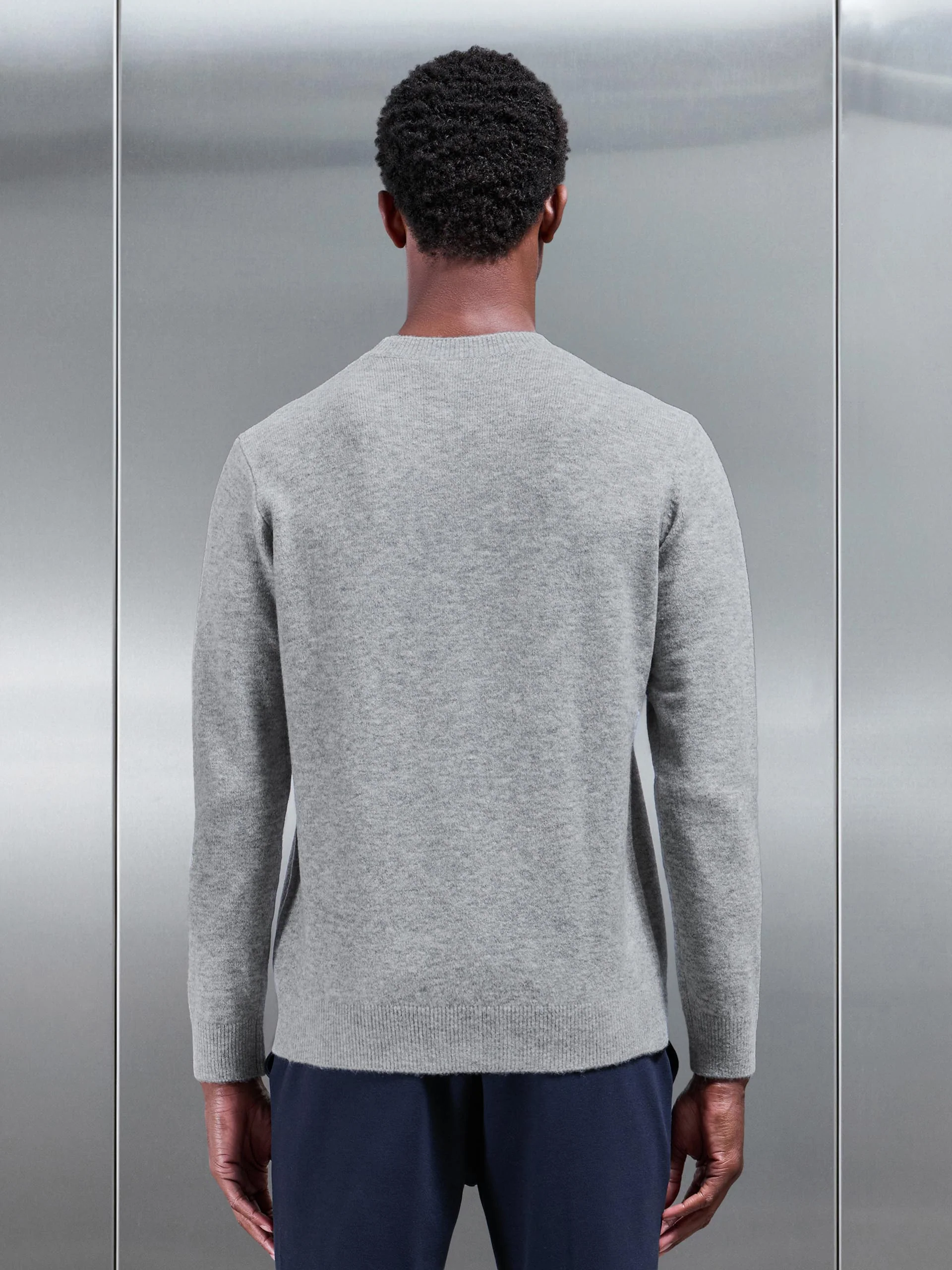 Chunky Wool Sweatshirt in Marl Grey - Image 3