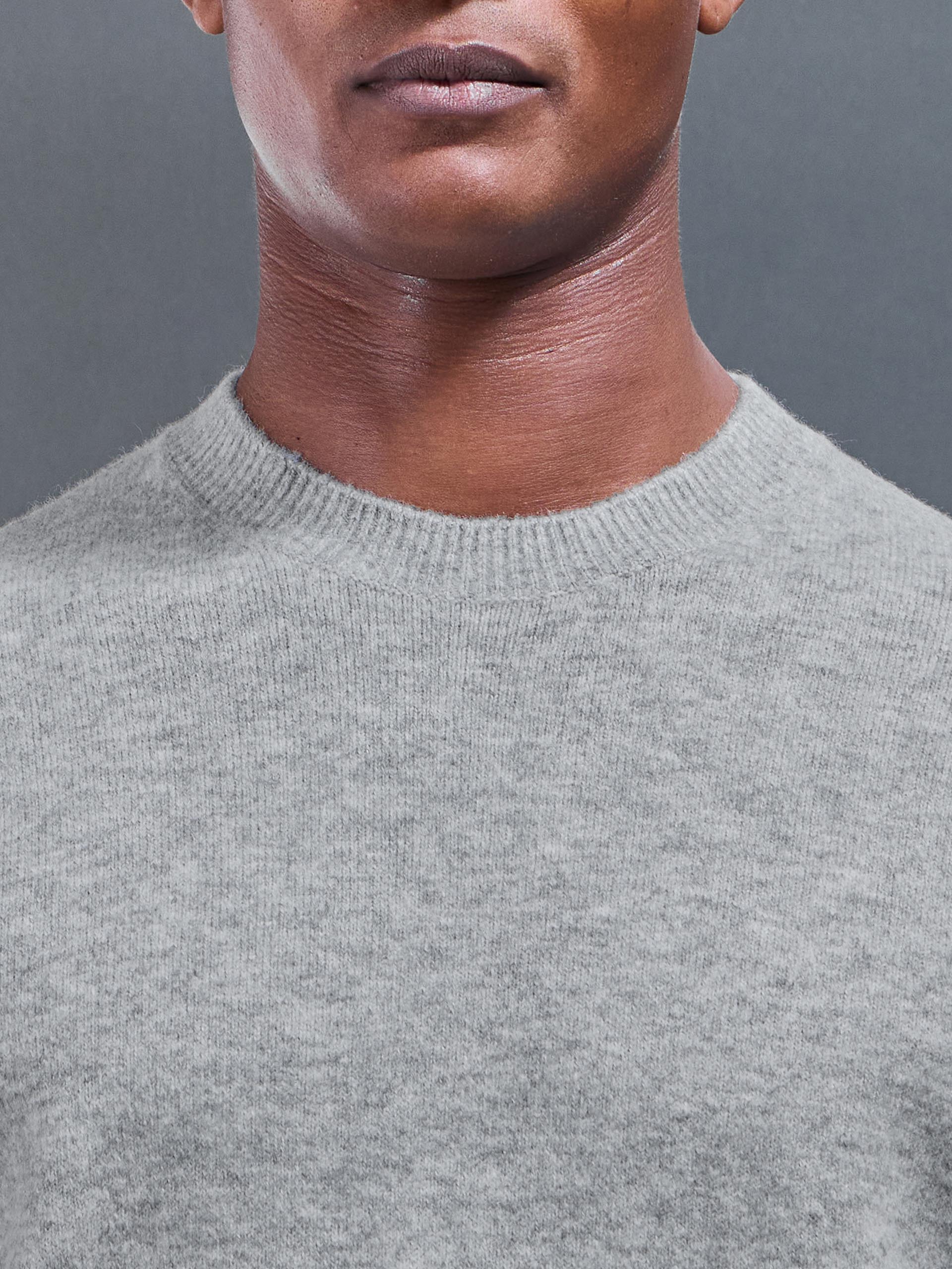 Chunky Wool Sweatshirt in Marl Grey - Image 4