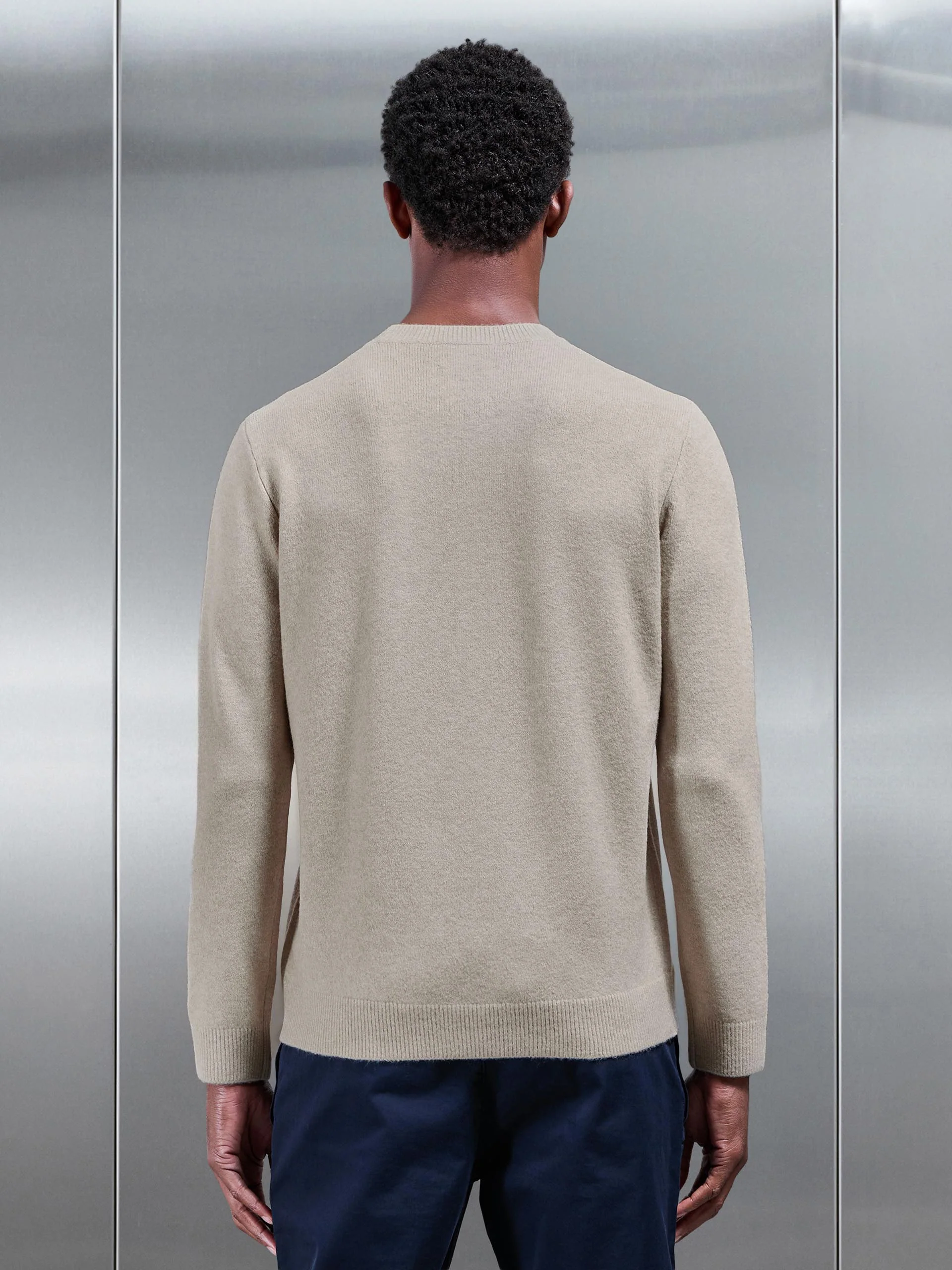 Chunky Wool Sweatshirt in Stone - Image 3