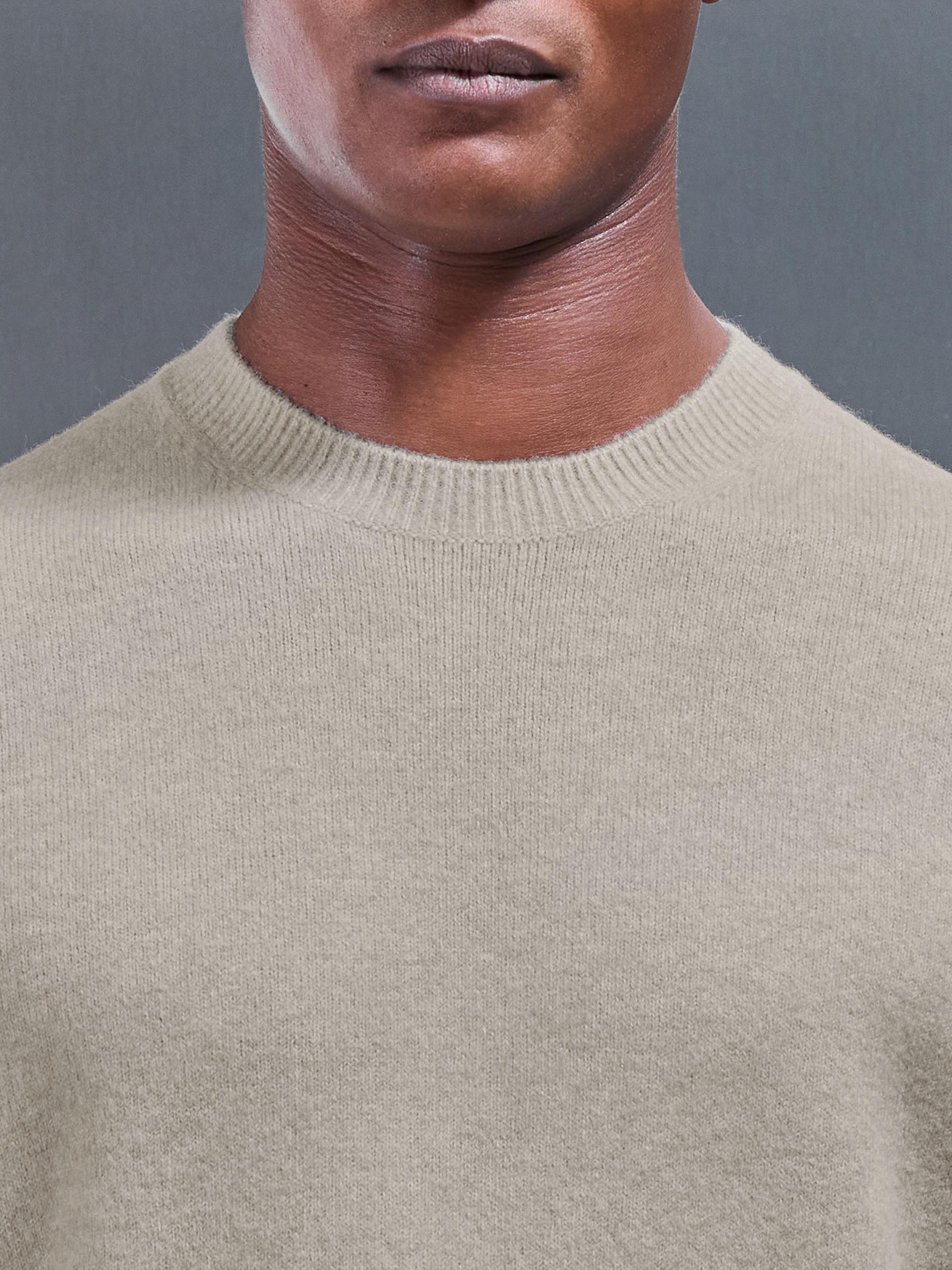 Chunky Wool Sweatshirt in Stone - Image 4