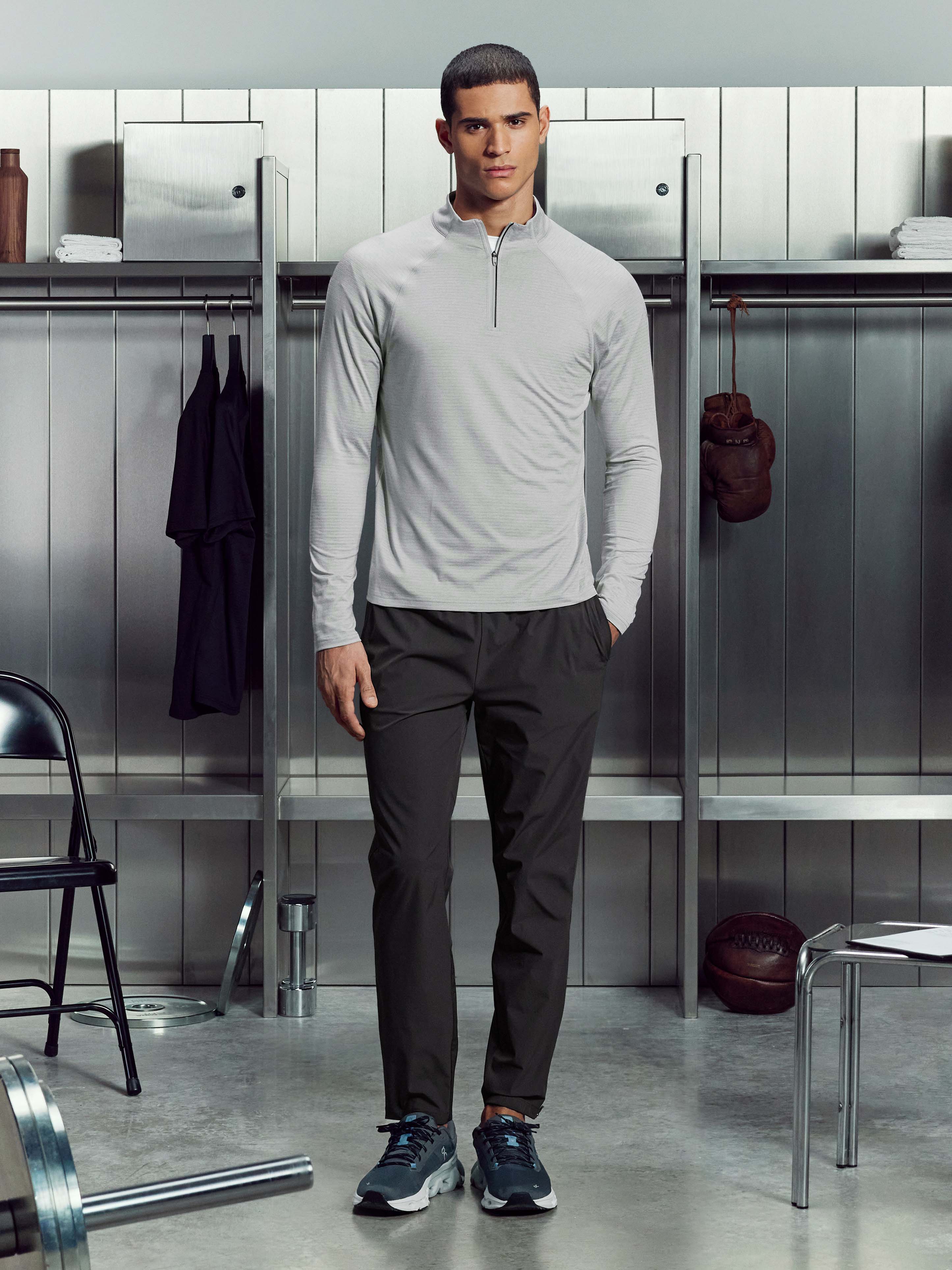Condition Half Zip in Mid Grey - Image 2