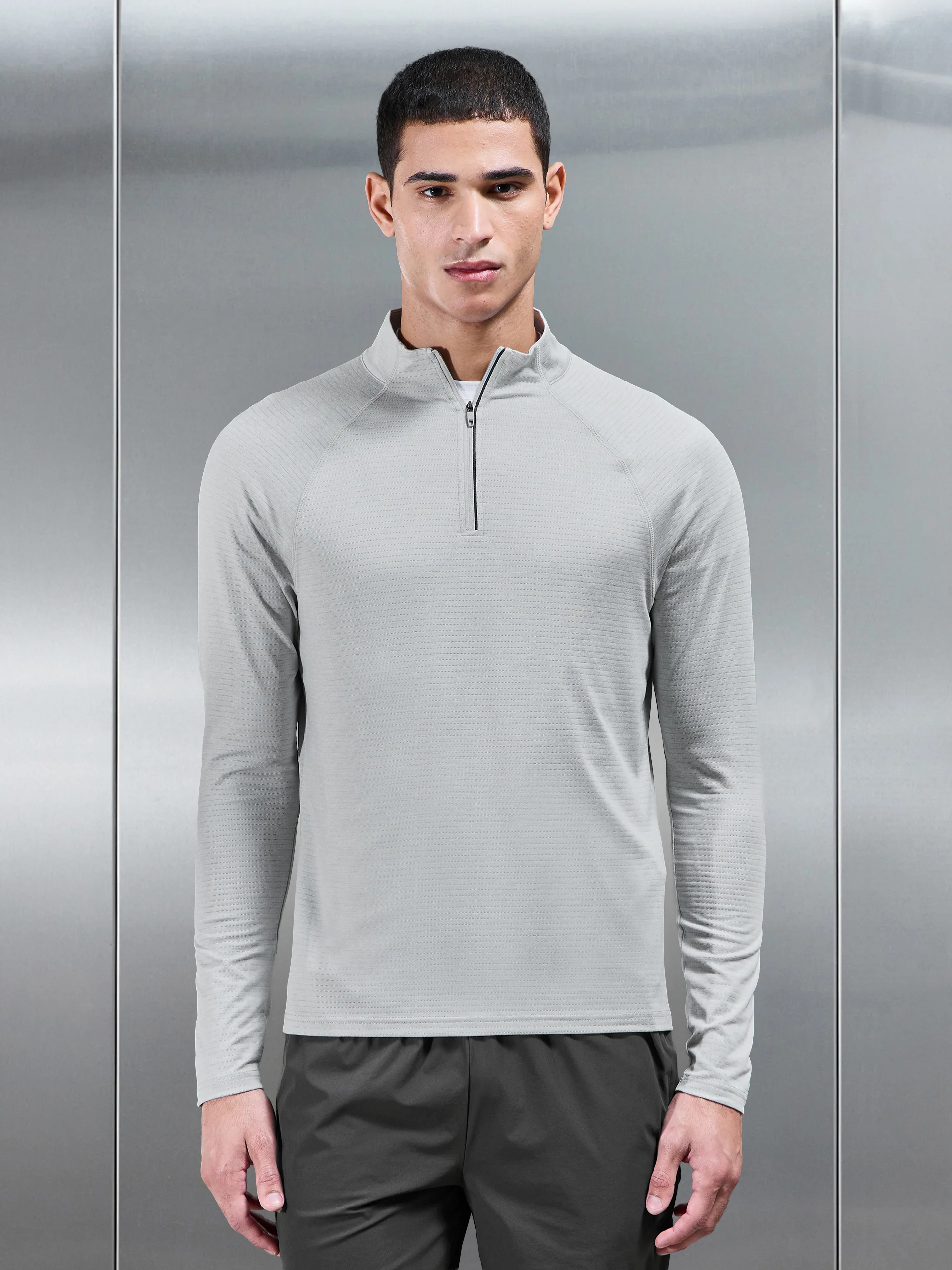 Condition Half Zip in Mid Grey - Image 3