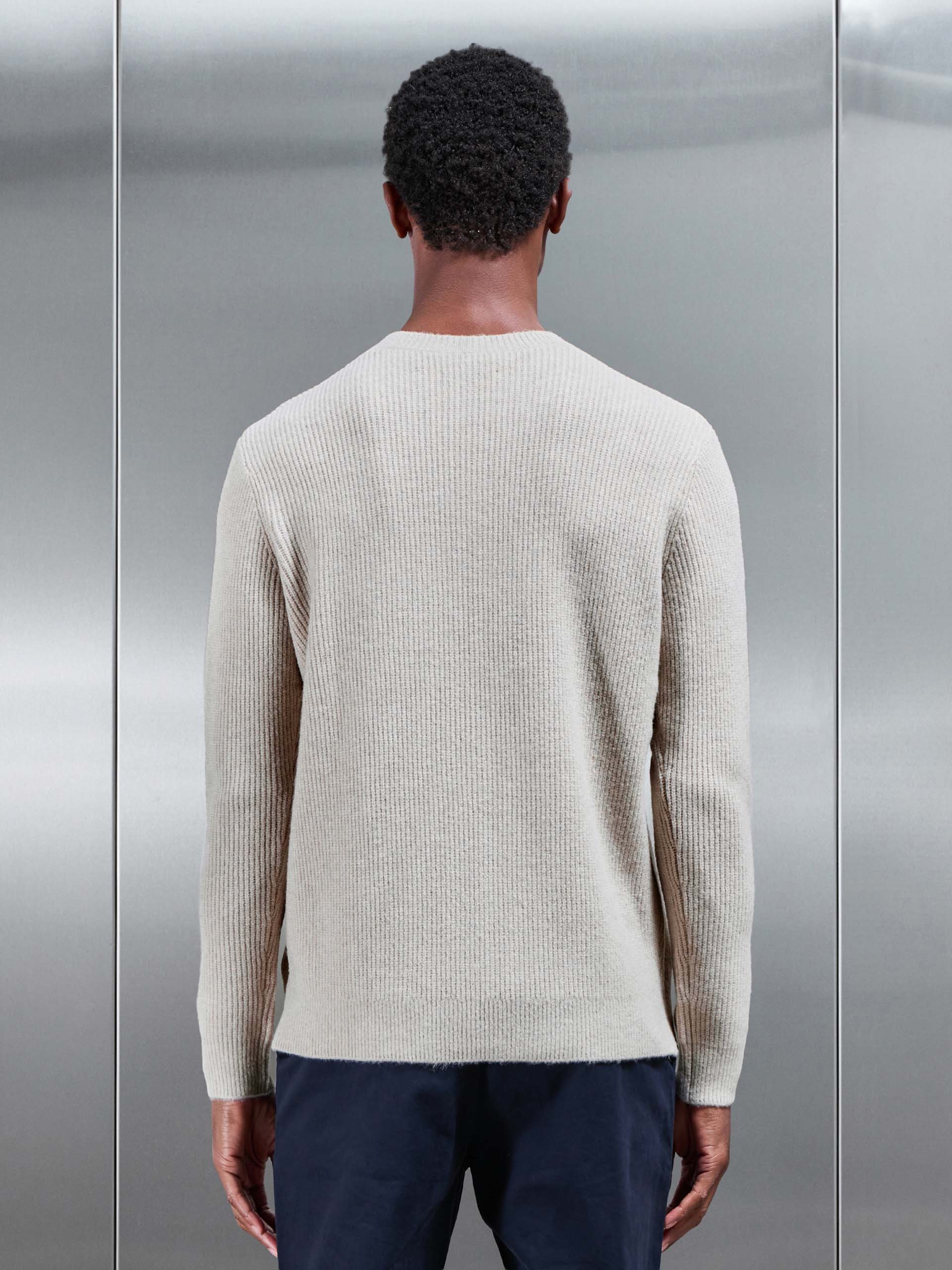 Cosy Knitted Sweatshirt in Stone - Image 3