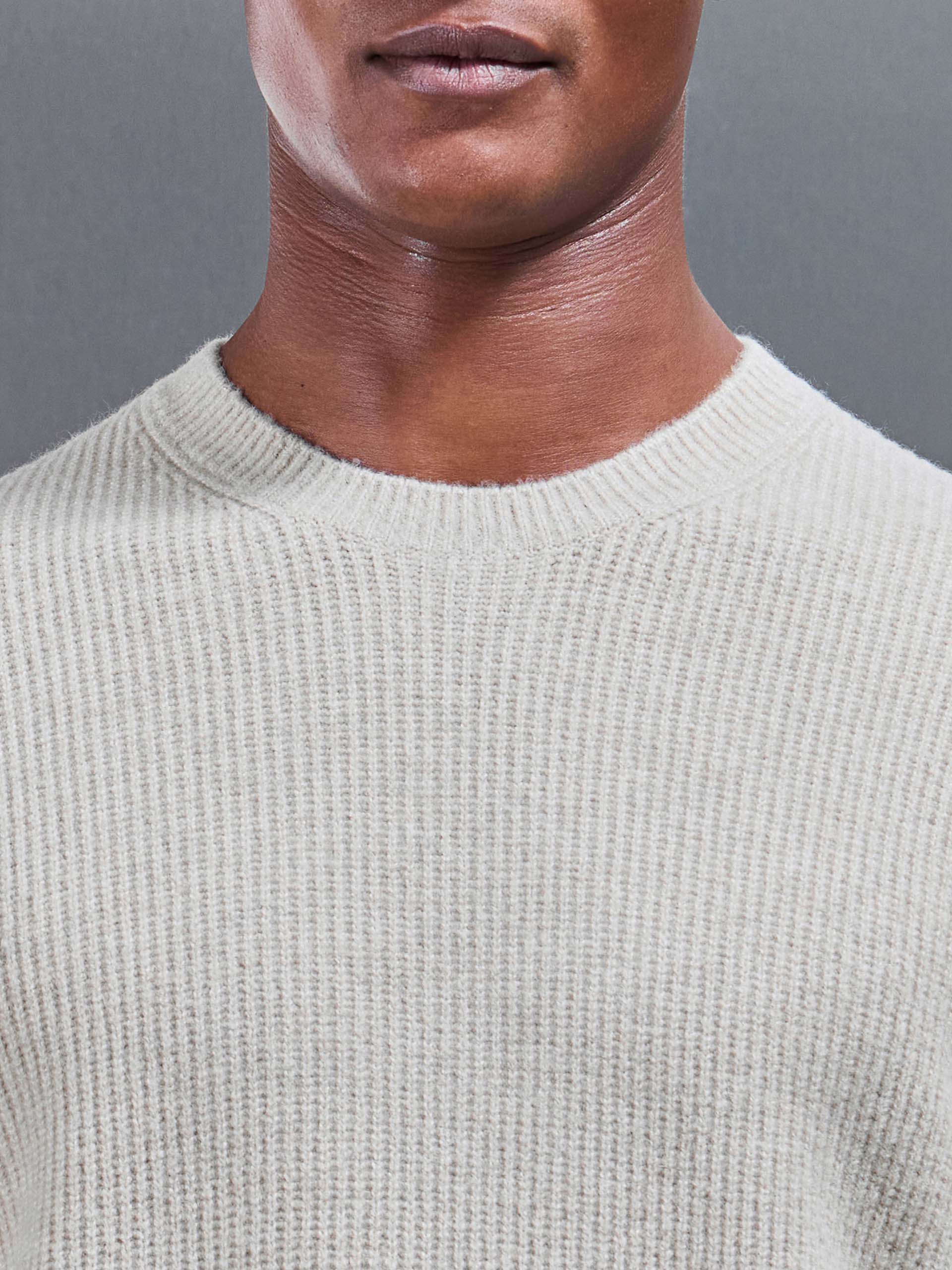 Cosy Knitted Sweatshirt in Stone - Image 4