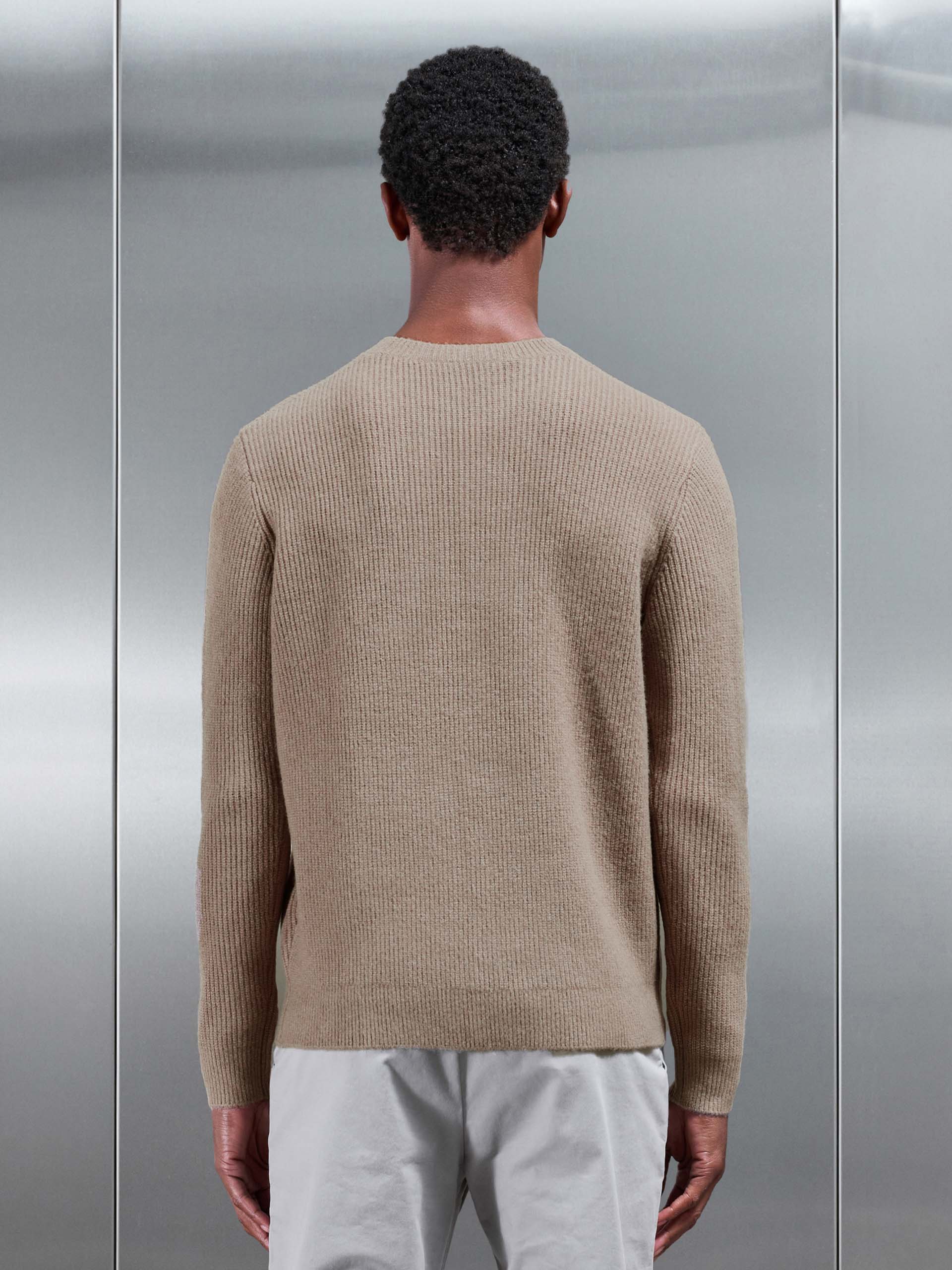 Cosy Knitted Sweatshirt in Taupe - Image 4