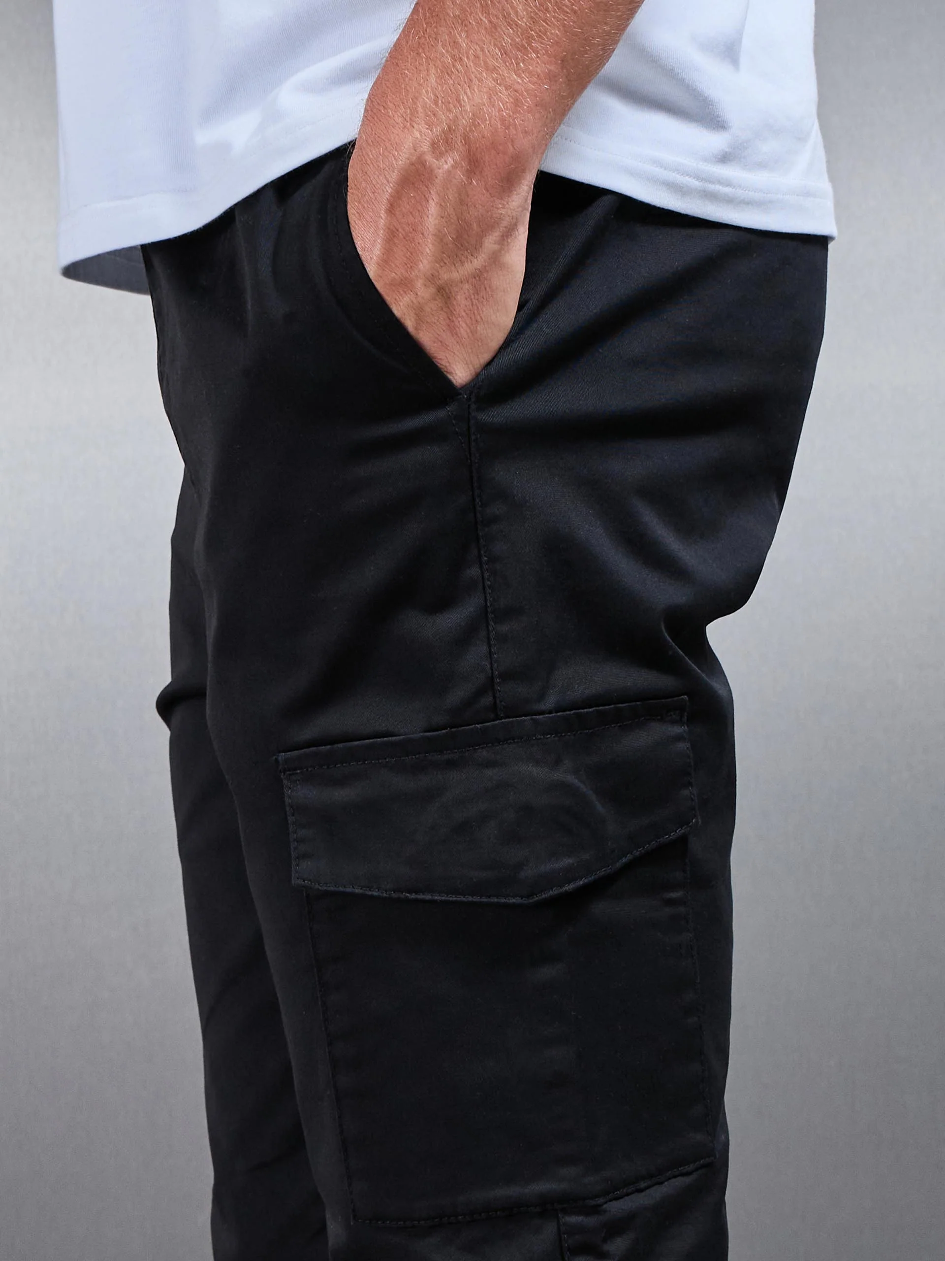 Cotton Cargo Pant in Black - Image 3