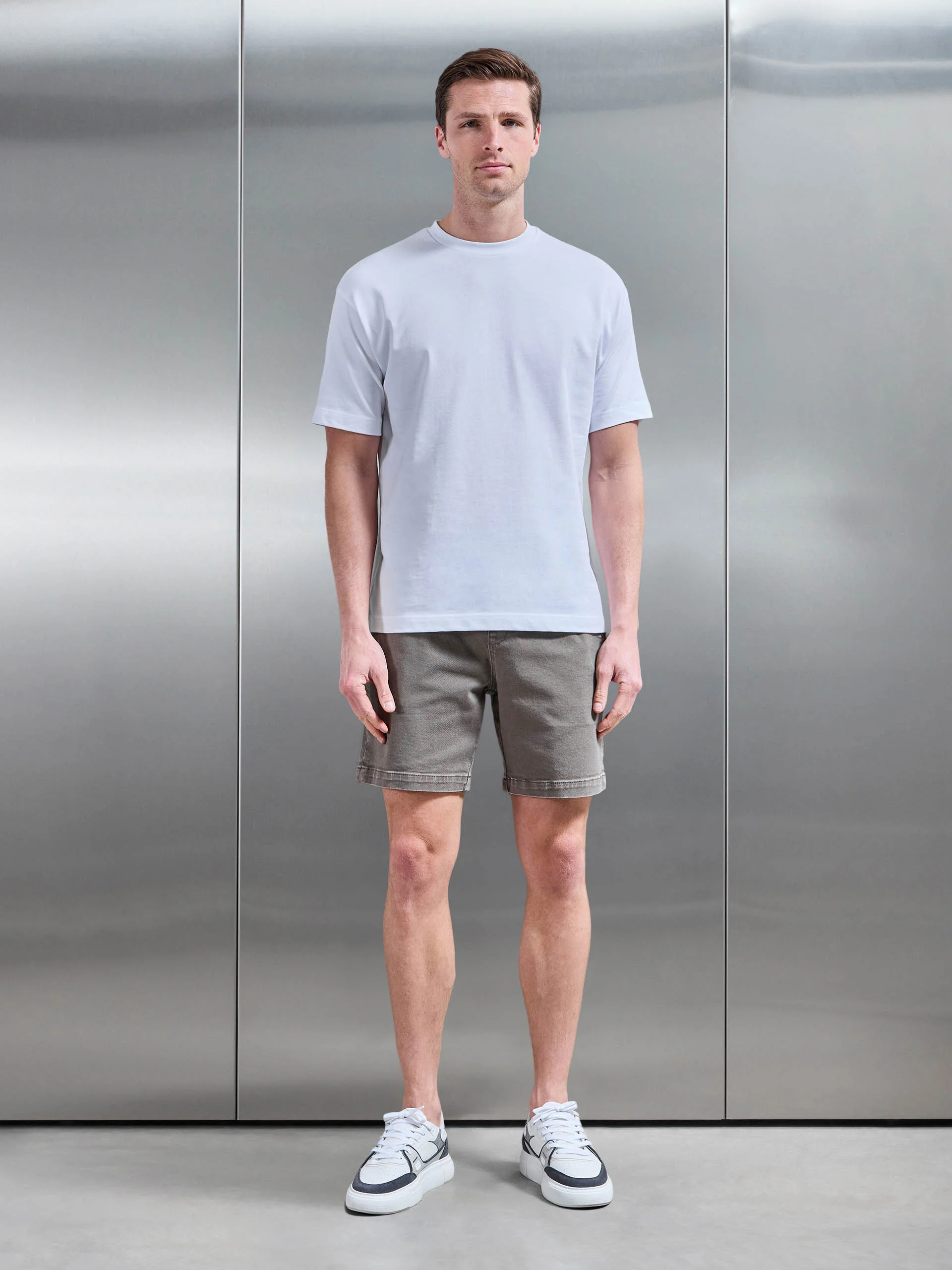 Cotton Twill Stretch Short in Dark Olive - Image 2